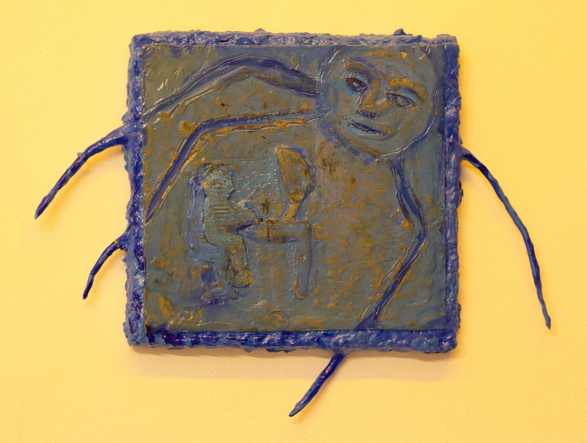 Rafał Żarski, evening with blue light, mixed media, 2020