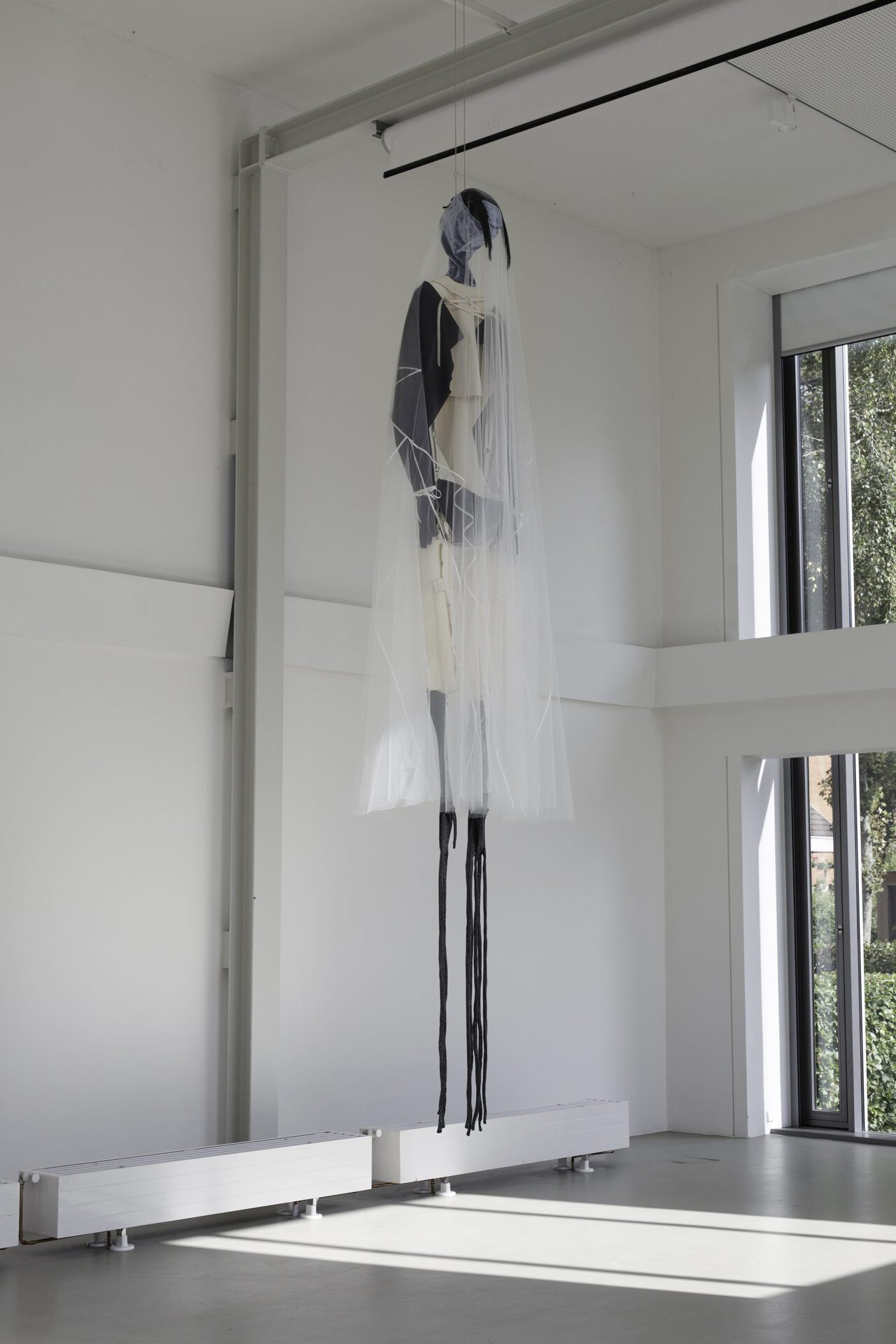 Bruno Zhu, You know what you are, 2010-2021, fabric, fabric, synthetic hair eyelashes, hardware, various dimension. Photo: Jens Franke.
