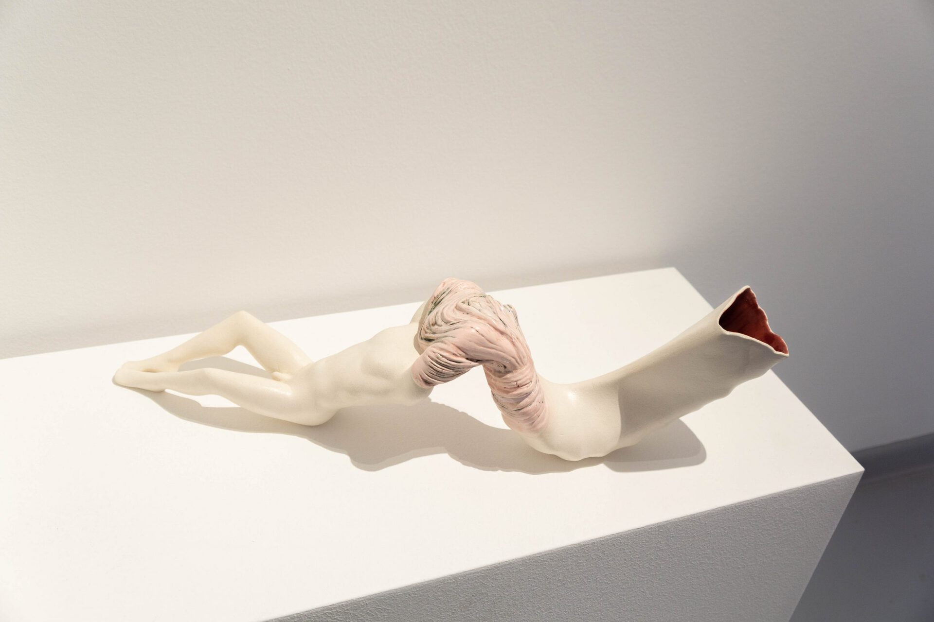 Untitled White clay, Glaze, Ceramic pigment; 58 x 17 x 11 cm 2021