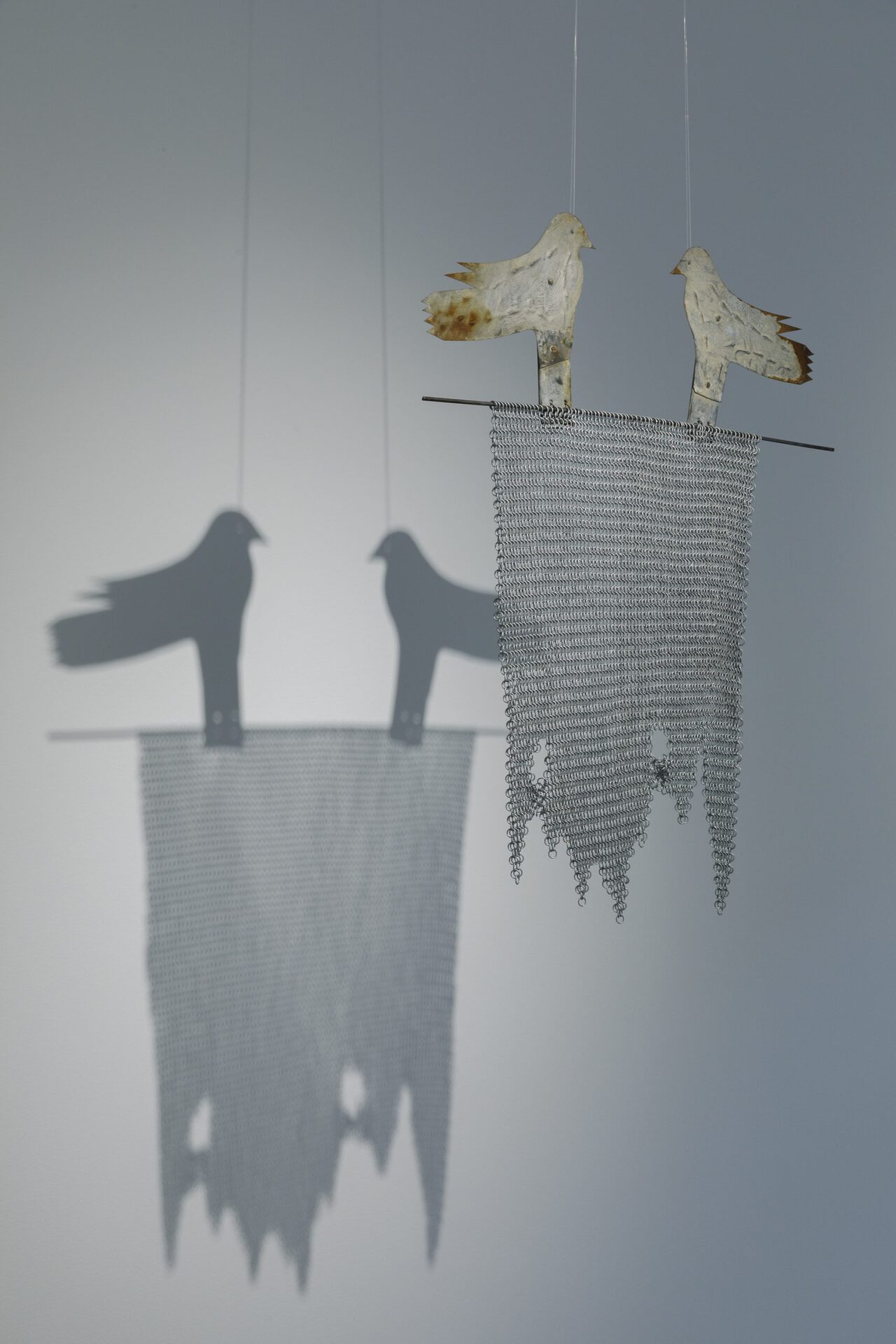 Heavy Armour 74 × 90 cm Steel, stainless steel, hand woven 2021