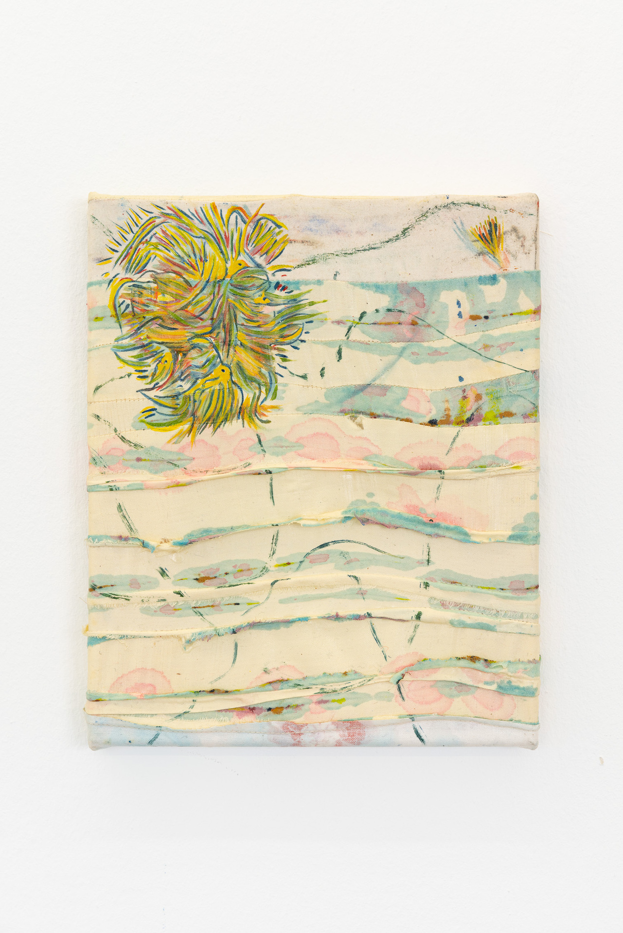 Anna Schachinger - Amsel, 2021, oil and ink on cotton, 27 x 22 cm - Courtesy of the artist and Sophie Tappeiner, Vienna