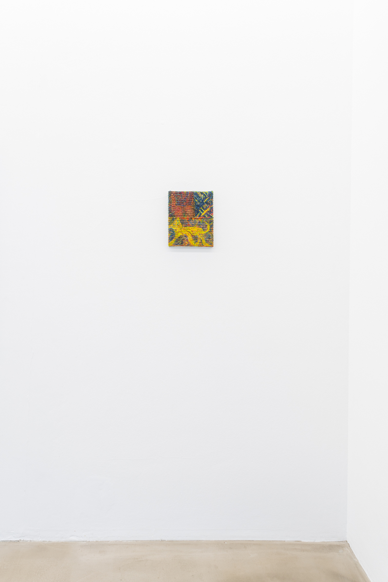 Anna Schachinger - Kätzchen/Beine, 2021, oil on frotte, 27x22 cm - Courtesy of the artist and Sophie Tappeiner, Vienna