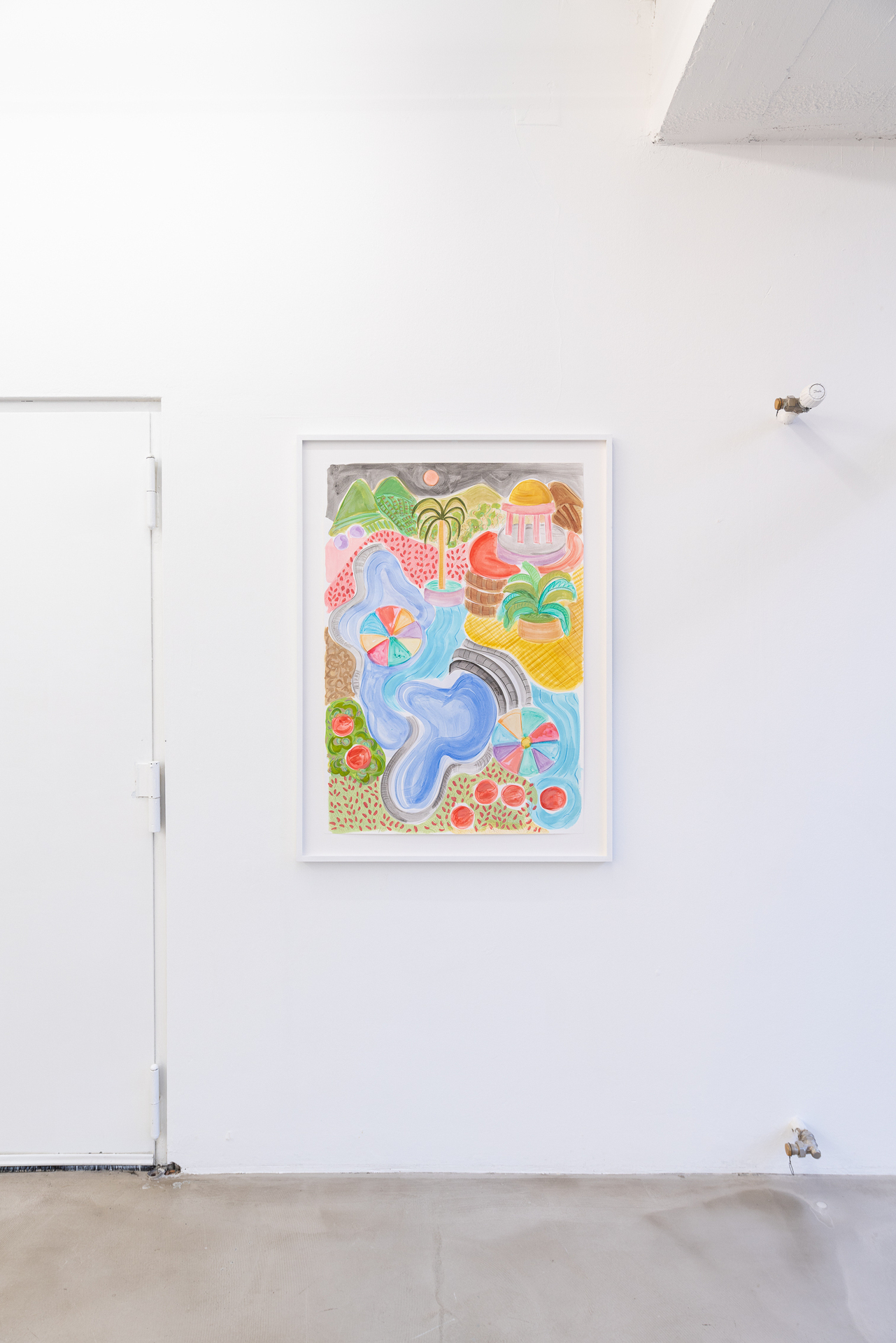 Sol Calero - Costa Paraíso, 2021, watercolour and color pencil on paper, 100x70 cm - Courtesy of the artist and Crévecoeur, Paris
