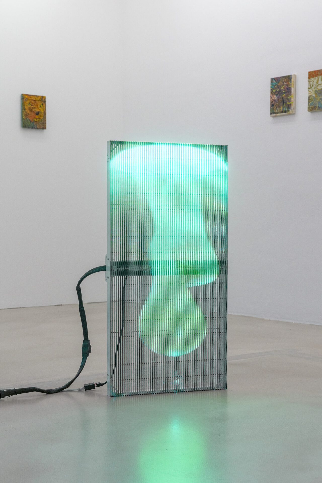 Susi Gelb - Melt 01, 2021, transparent LED panel, video, loop, 100 x 50 x 7 cm - Courtesy of the artist and Nir Altman, Munich
