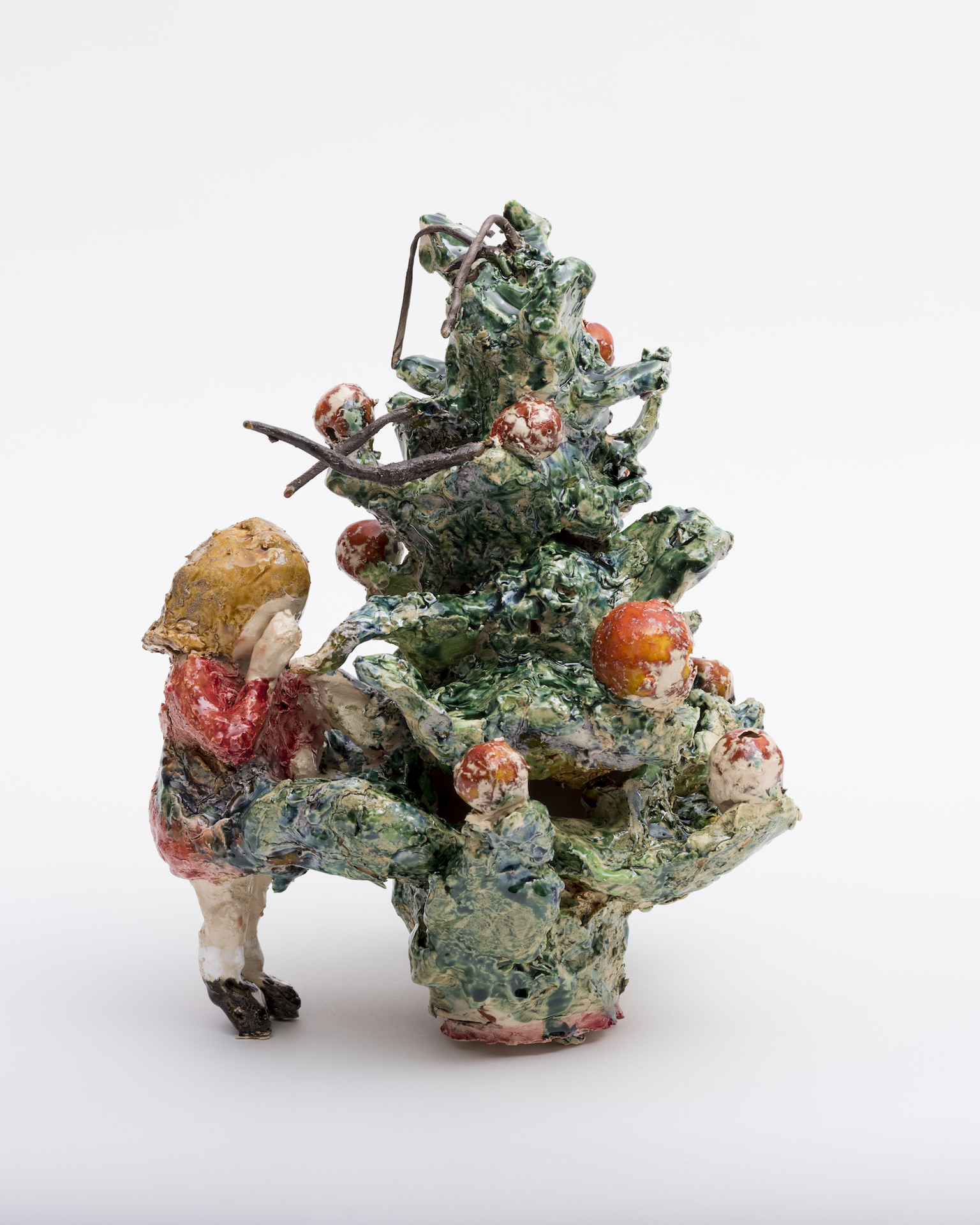 Asana Fujikawa, a girl and a german christmas tree, 2021, Ceramics, 33 x 27 x 29 cm