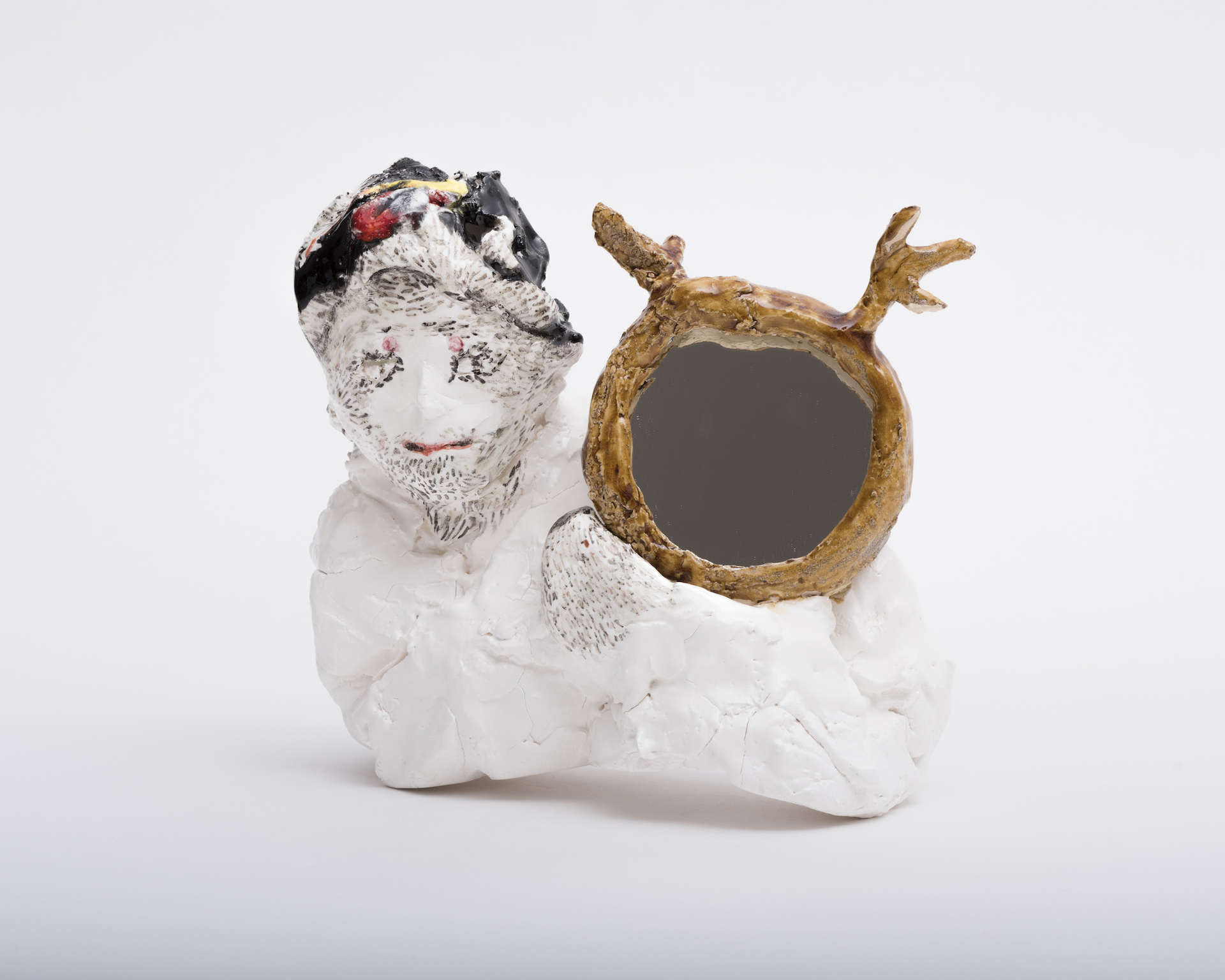 Asana Fujikawa, Keeper of mirror in the rain shrine, 2020, Ceramics, 20 x 18 x 10 cm