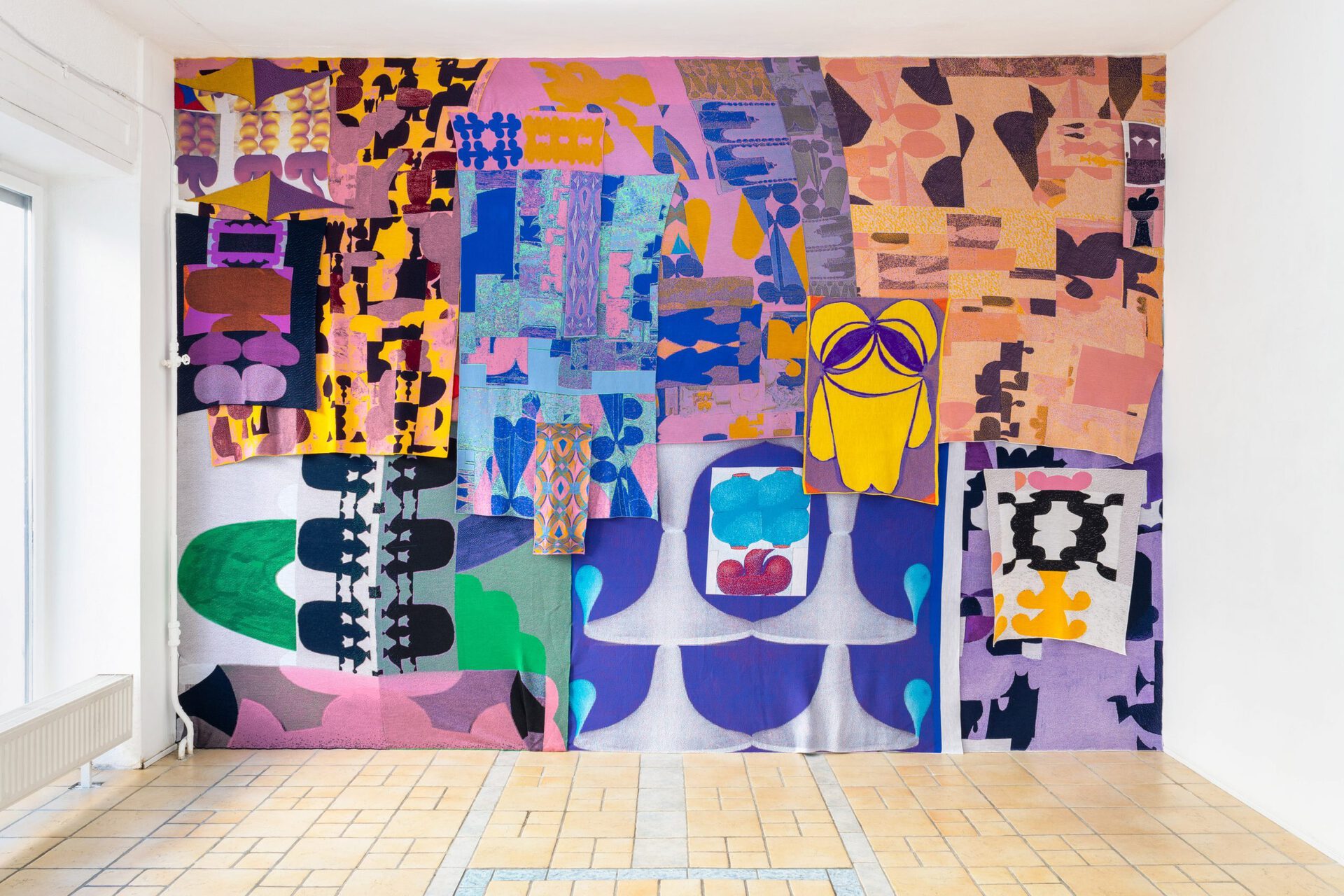 Maja Berhmann, arrangement of knitted works, 2020/21, knitted wool