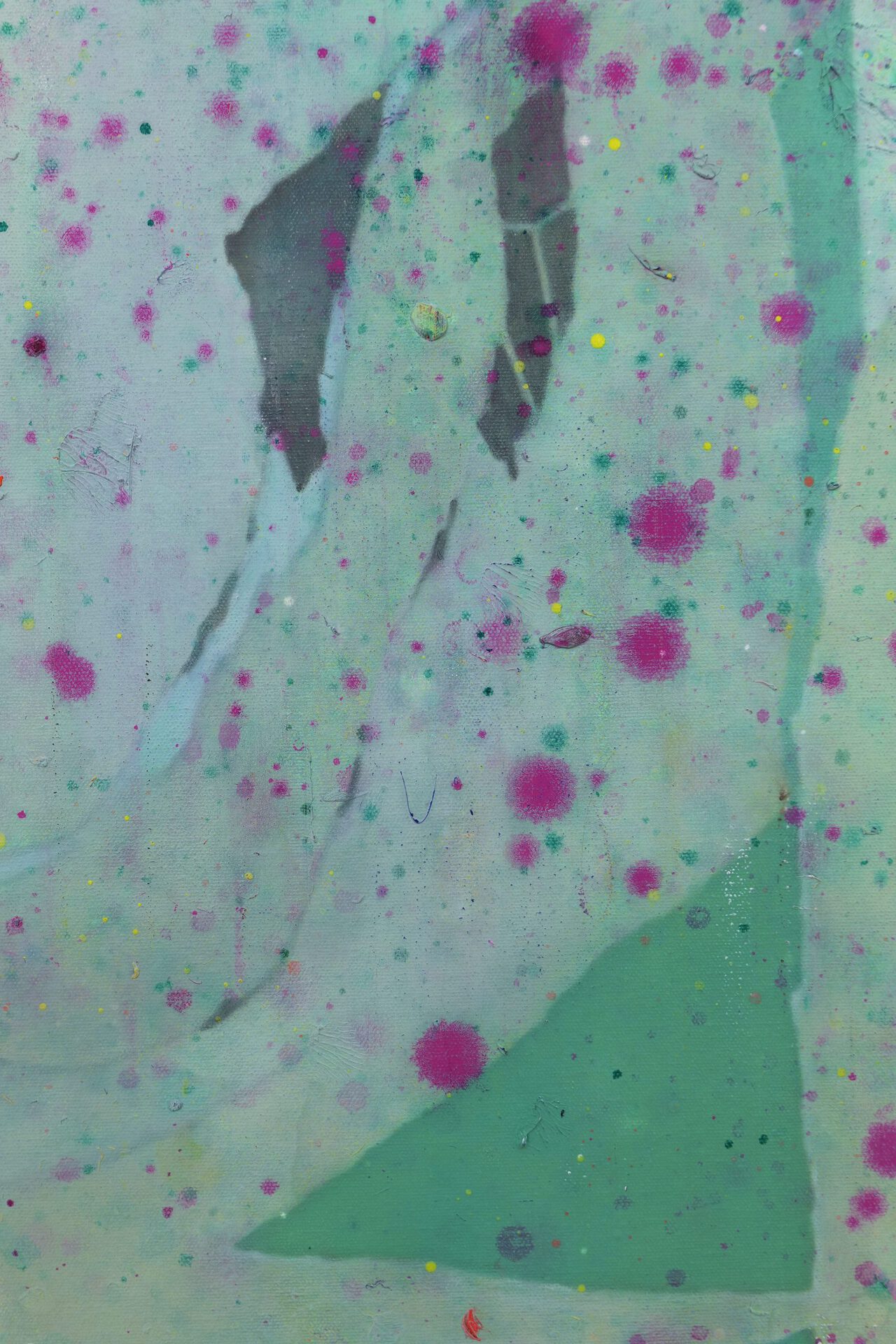 Hyojun Hyun, Composition # 40 (detail), 2020 - 2021, oil and spray paint on canvas, 120 x 170 cm