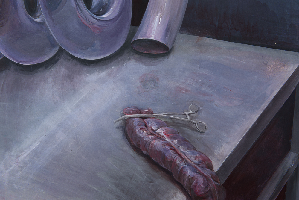 Jung Min Lee, Operation, 2017, acrylic on canvas, 130x190 cm, detail view2