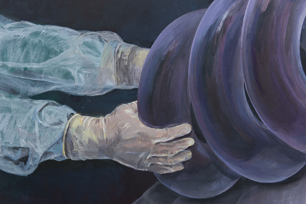 Jung Min Lee, Operation, 2017, acrylic on canvas, 130x190 cm, detail view1