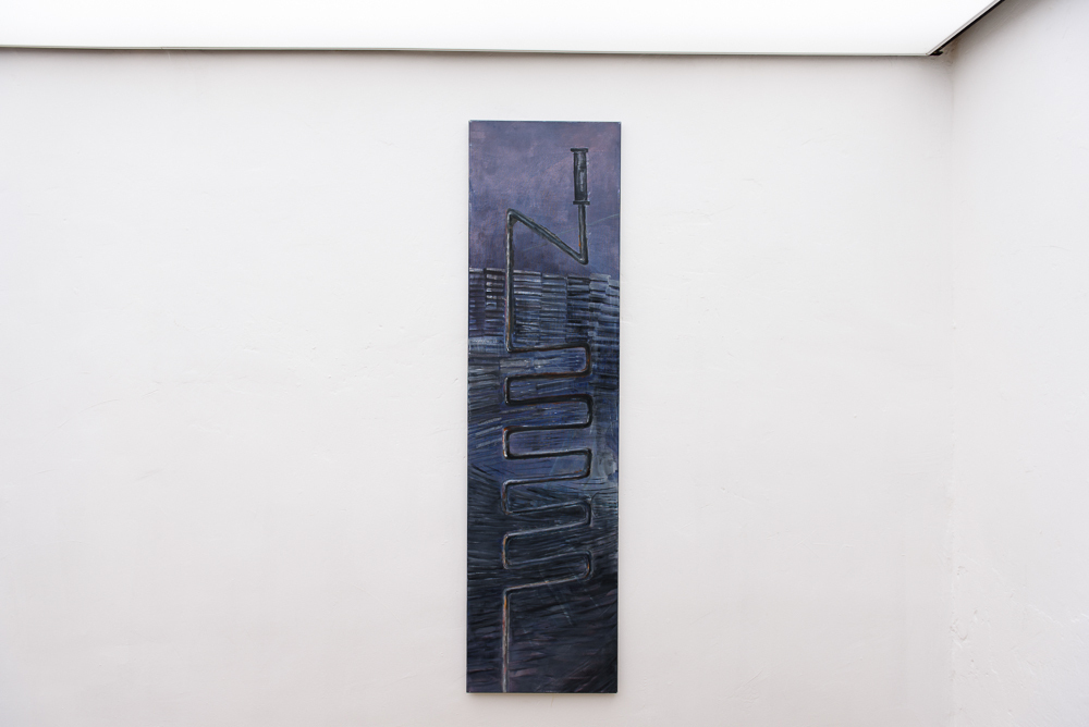 Jung Min Lee, Hand drill, 2017, acrylic on canvas, 160x30 cm