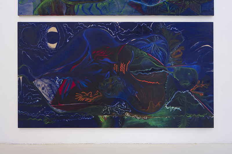 14. Alice Visentin, Dance for the Ancestors, 2021 (Oil, acrylic, crayon on canvas, 105 x 200 cm).