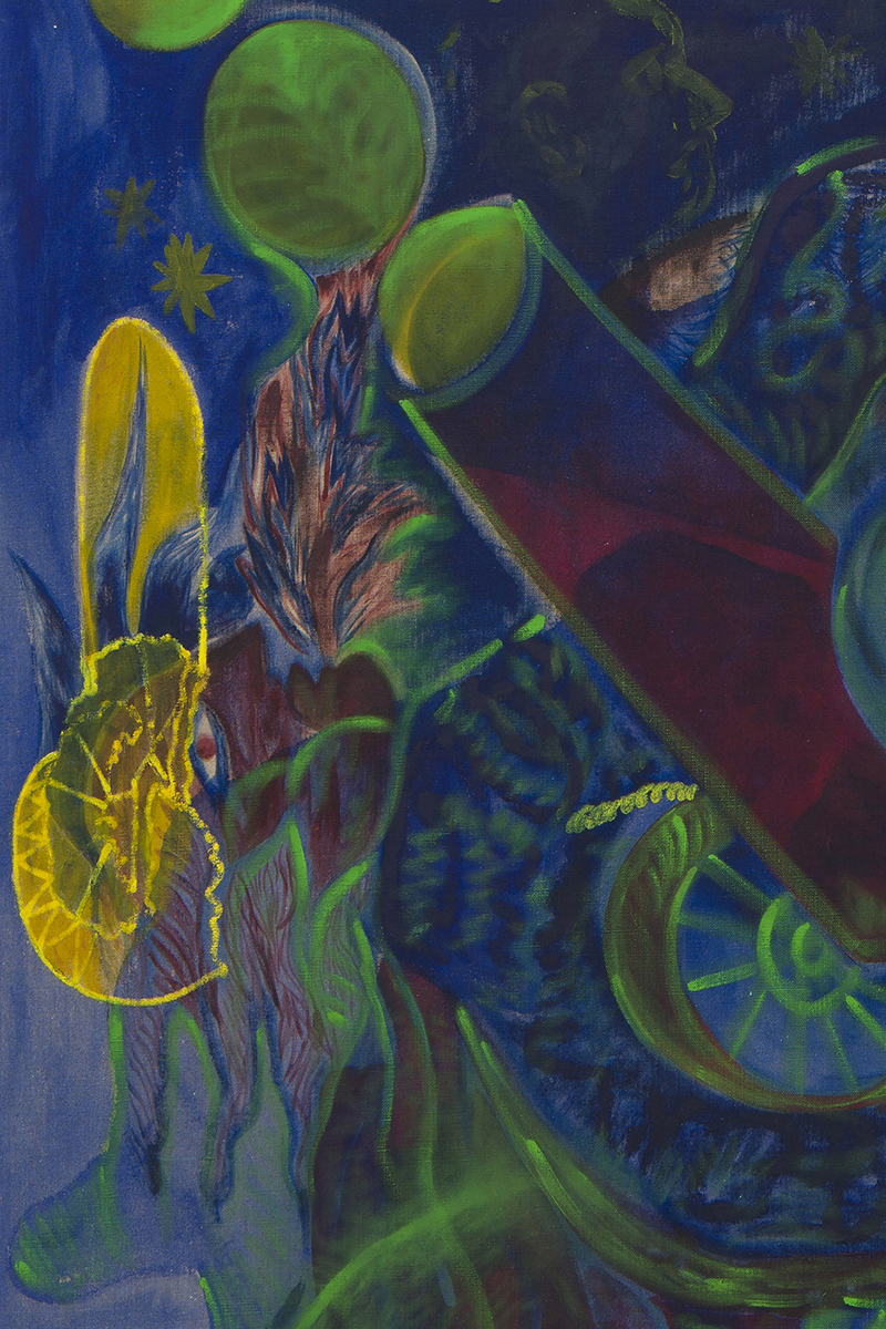 17. Alice Visentin, Landscape with Antiquities (detail), 2021 (Oil on canvas, 100 x 200 cm).