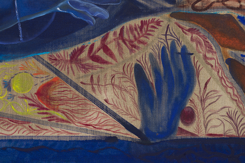9. Alice Visentin, River Crossing (detail), 2021 (Oil on  canvas, 100 x 200 cm).