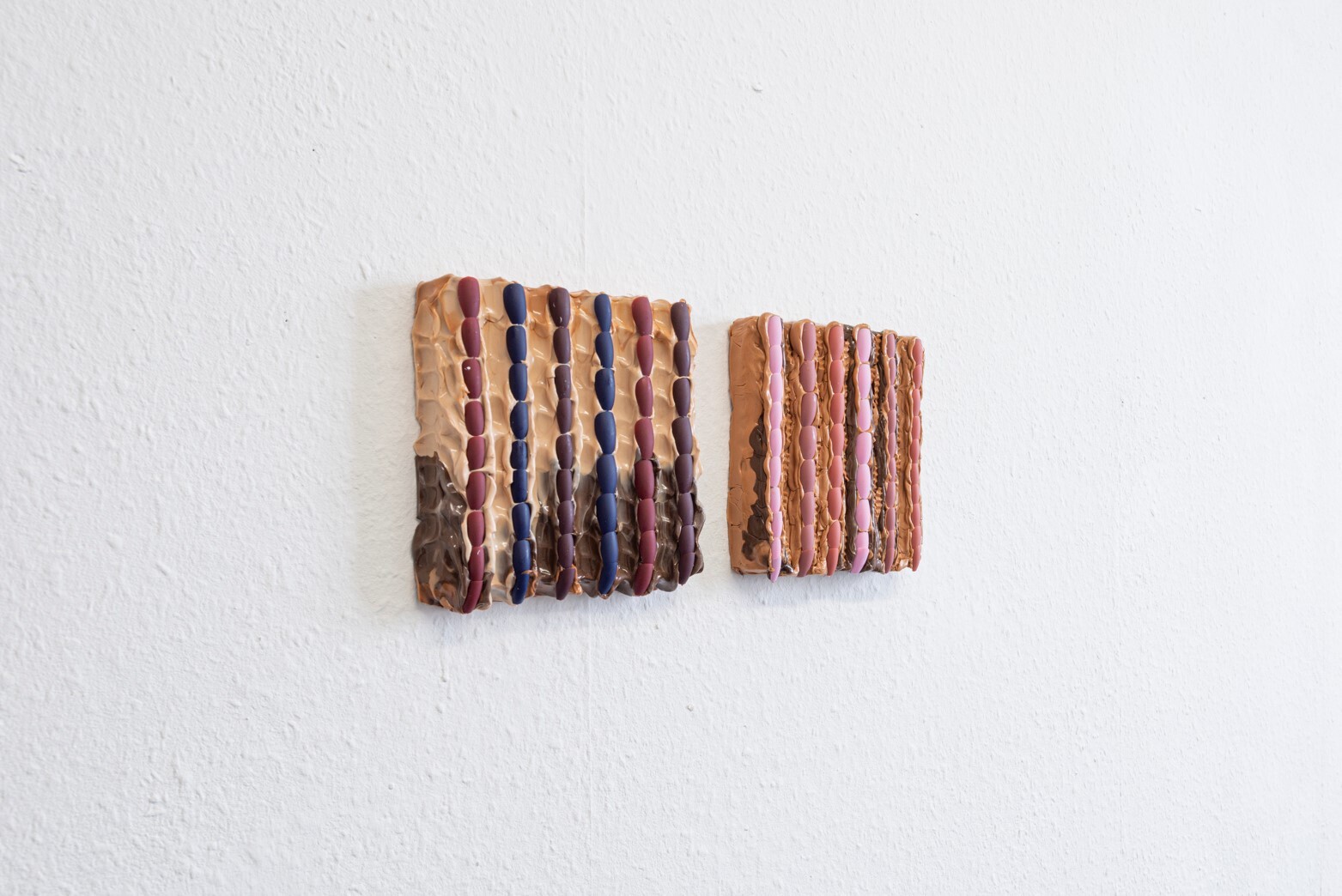 Theresa Weber, Pacto I & II, 2021, silicone, artificial nails, 15 x 15 cm each