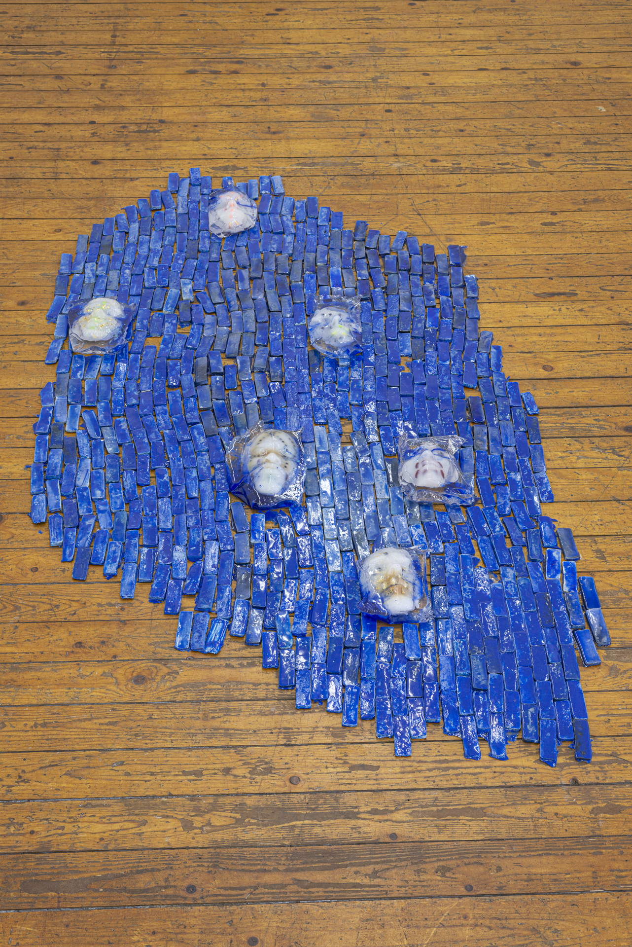Theresa Weber, Anima Mundi, 2021, ceramoplast, polyester resin, silicone, collage, size varies