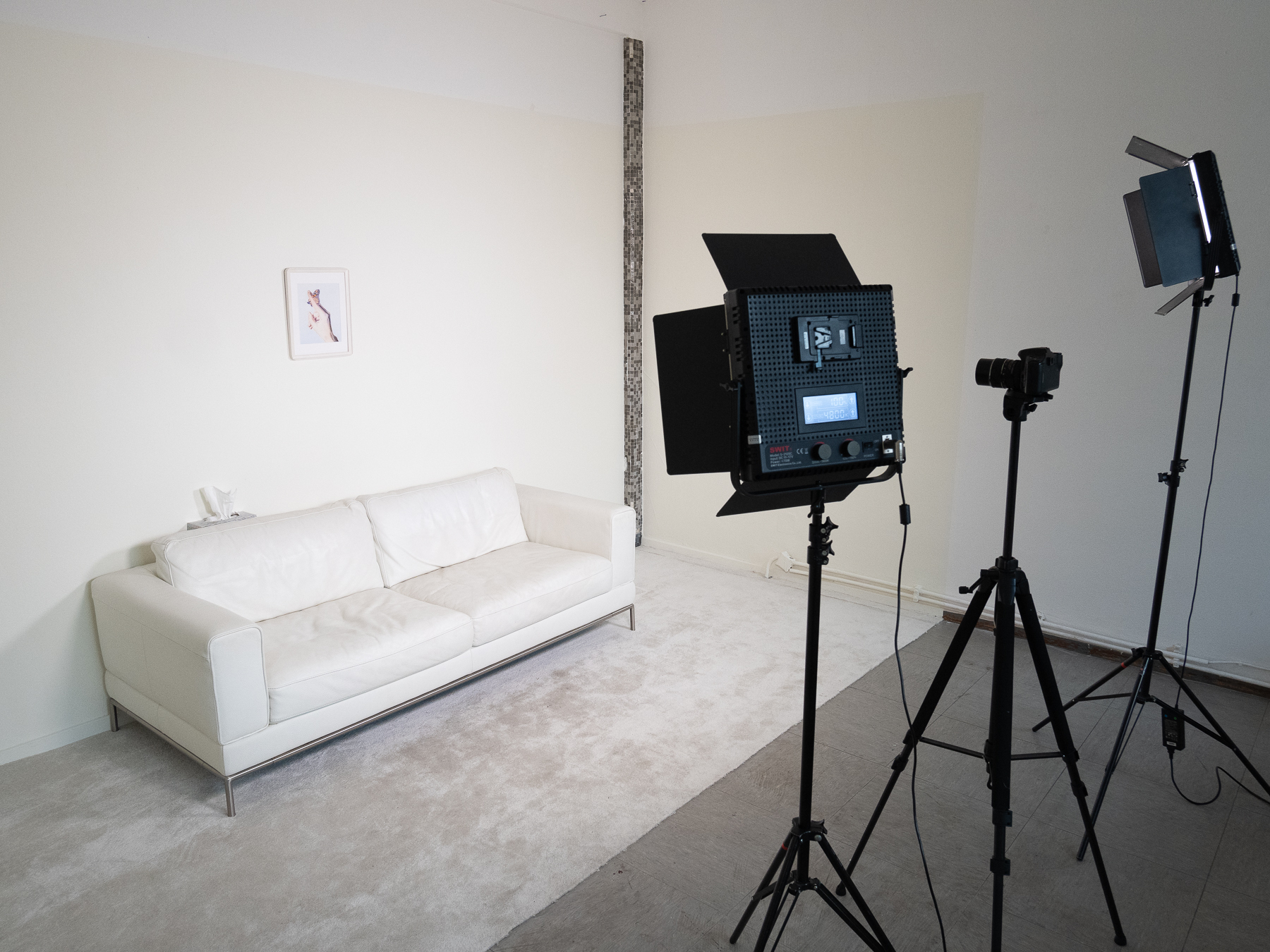 Nicholas Stewens, Casting Couch, 2021, Framed drawing & Videoset, Varying dimensions