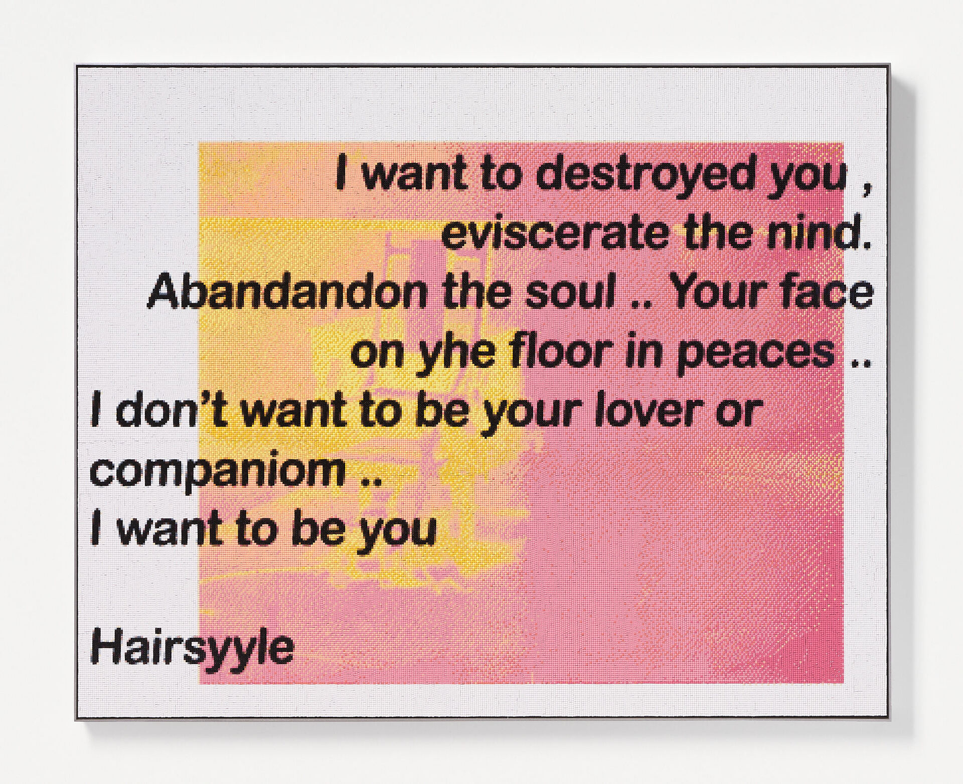 Victoria Todorov & Spencer Lai I want to destroyed you (Andy’s Chair), 2020-21 Resin and adhesive on board, 80 x 100 cm