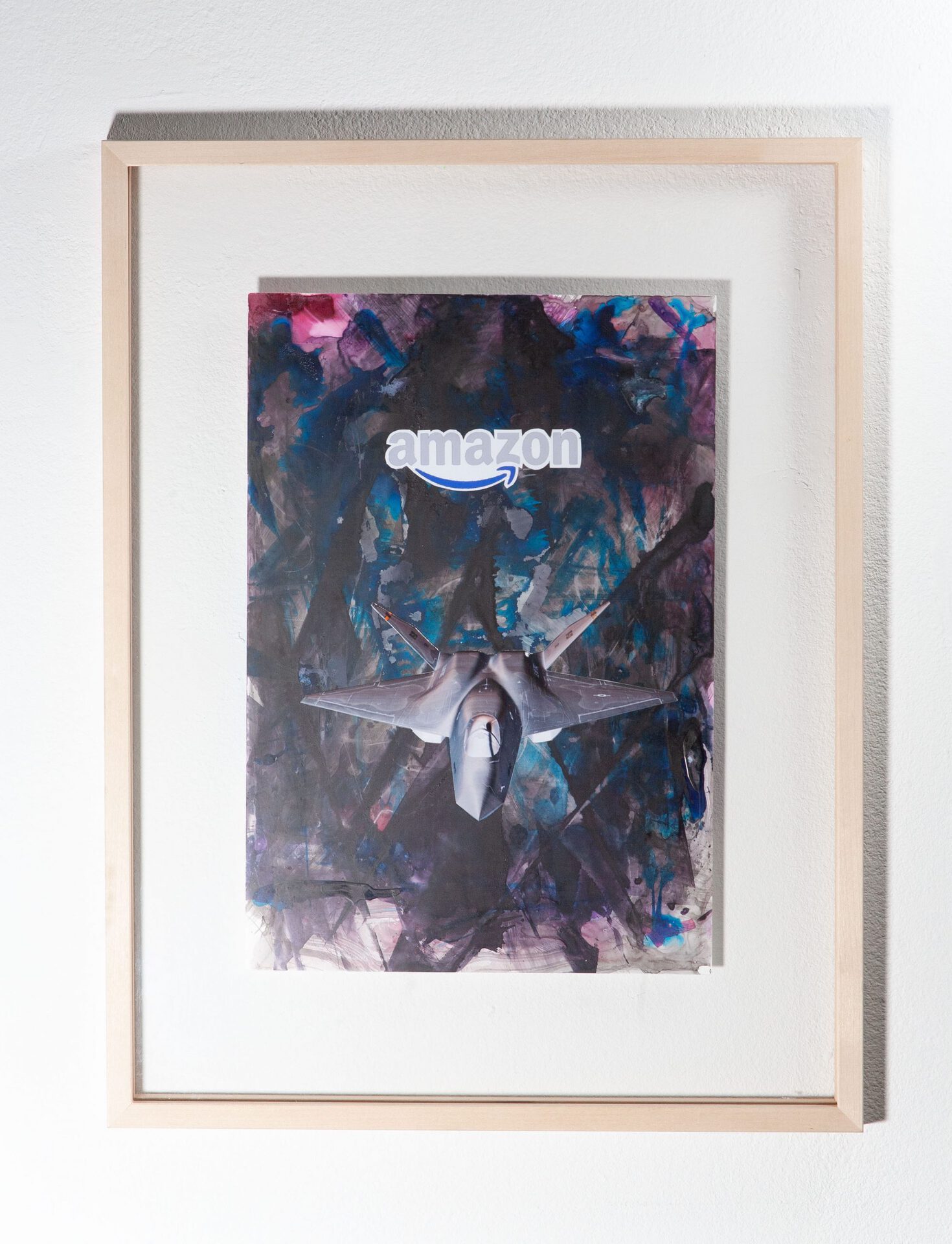 Bernhard Holaschke, "always deliver (ceo)", ink drawing and collages print on paper, 32x22 cm (artist frame 45x34cm), 2021