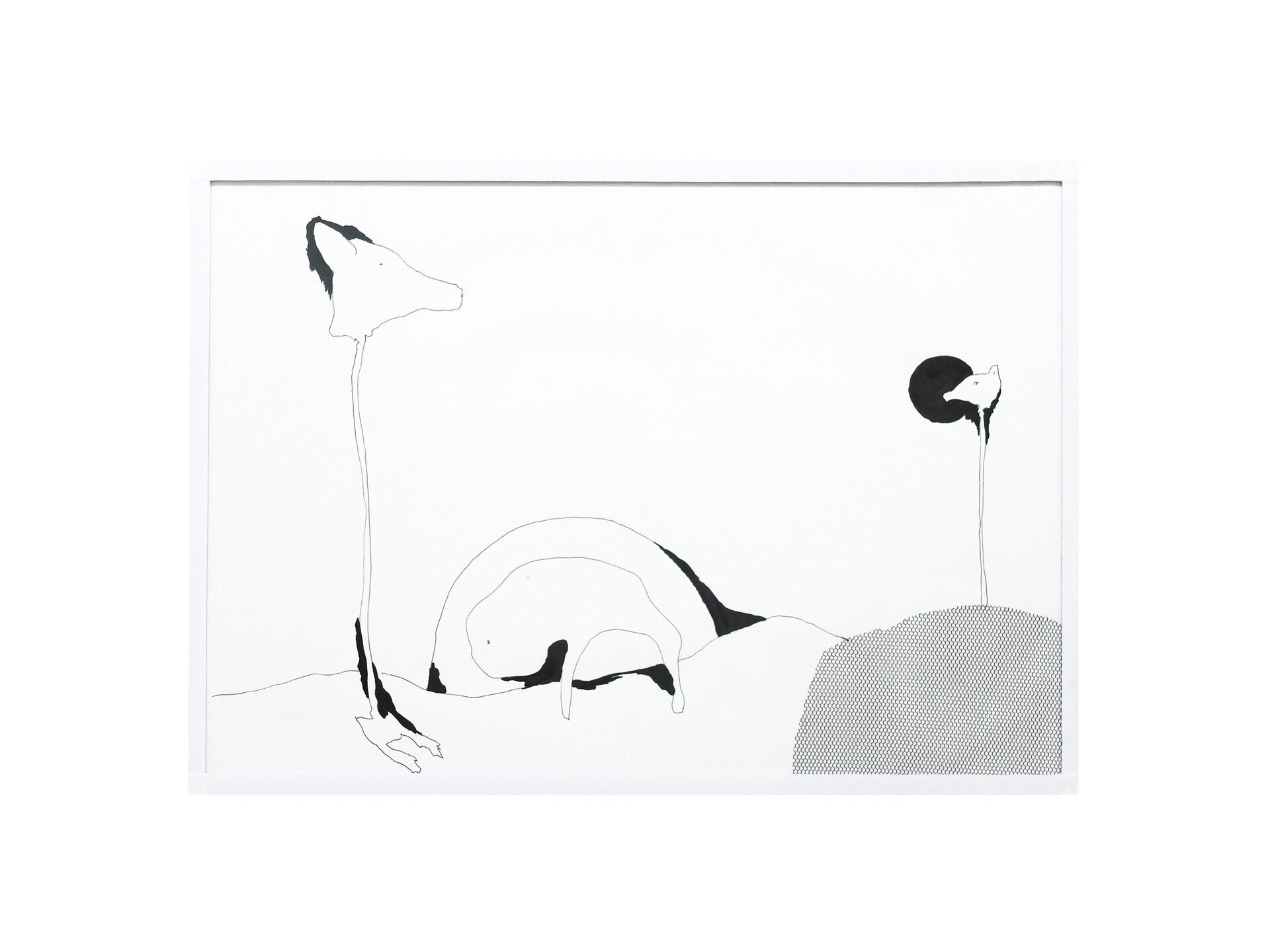 Sophie Jung, Stray Stages, 2021. ink, paper, market framed, 29.7 x 42 cm.