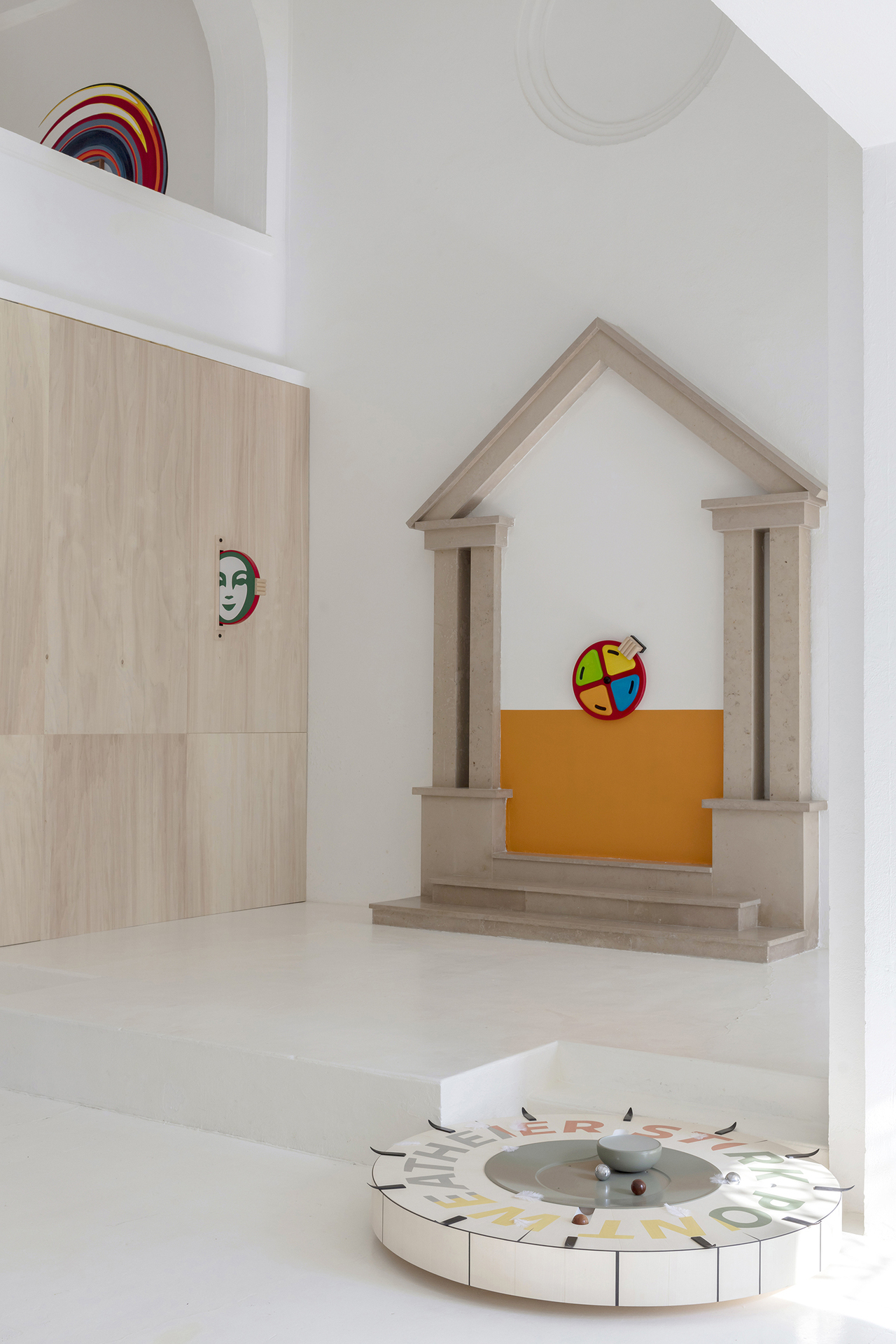 View of the exhibition Weather Stork Point by Camille Blatrix, CAC - la synagogue de Delme, 2021