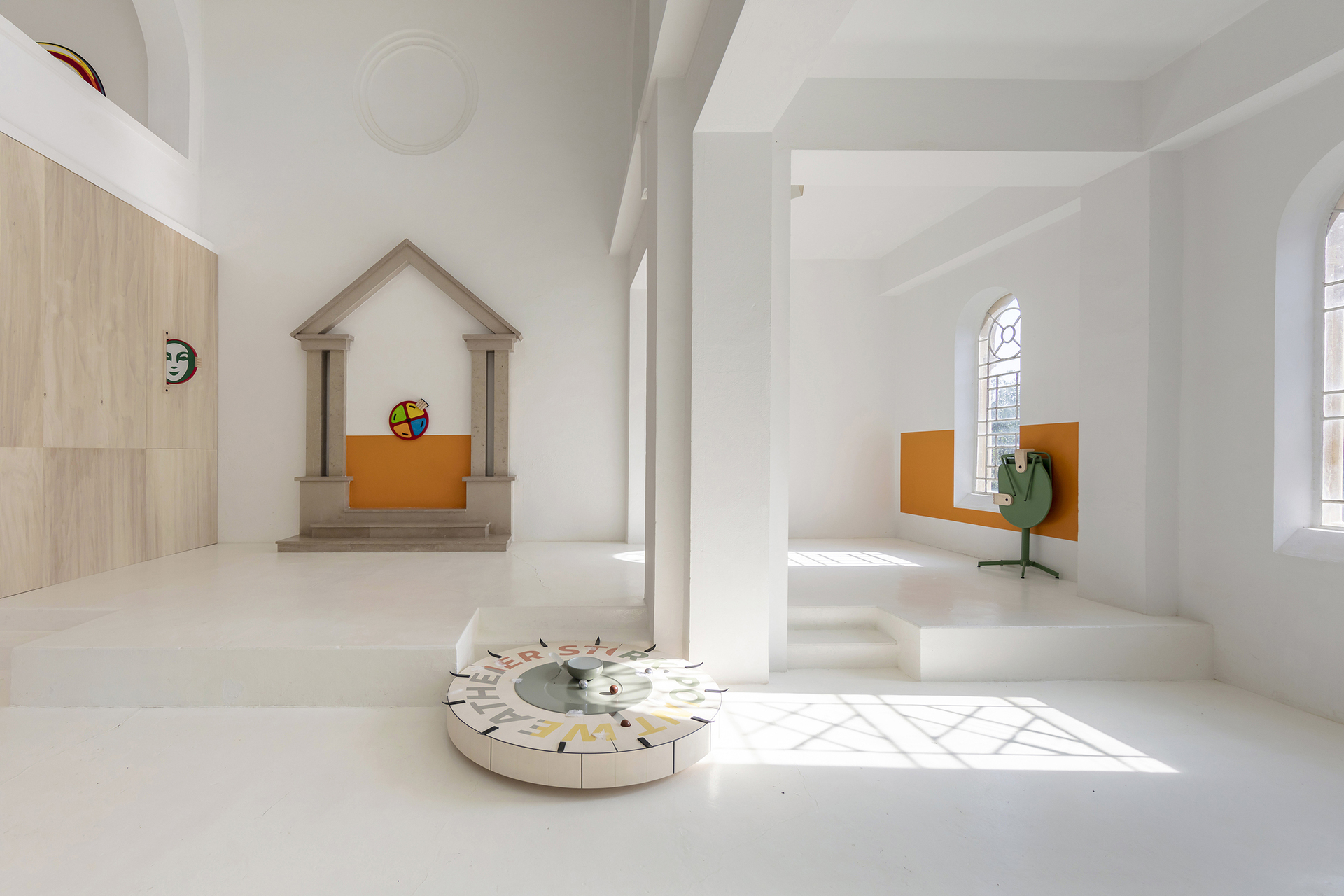 View of the exhibition Weather Stork Point by Camille Blatrix, CAC - la synagogue de Delme, 2021