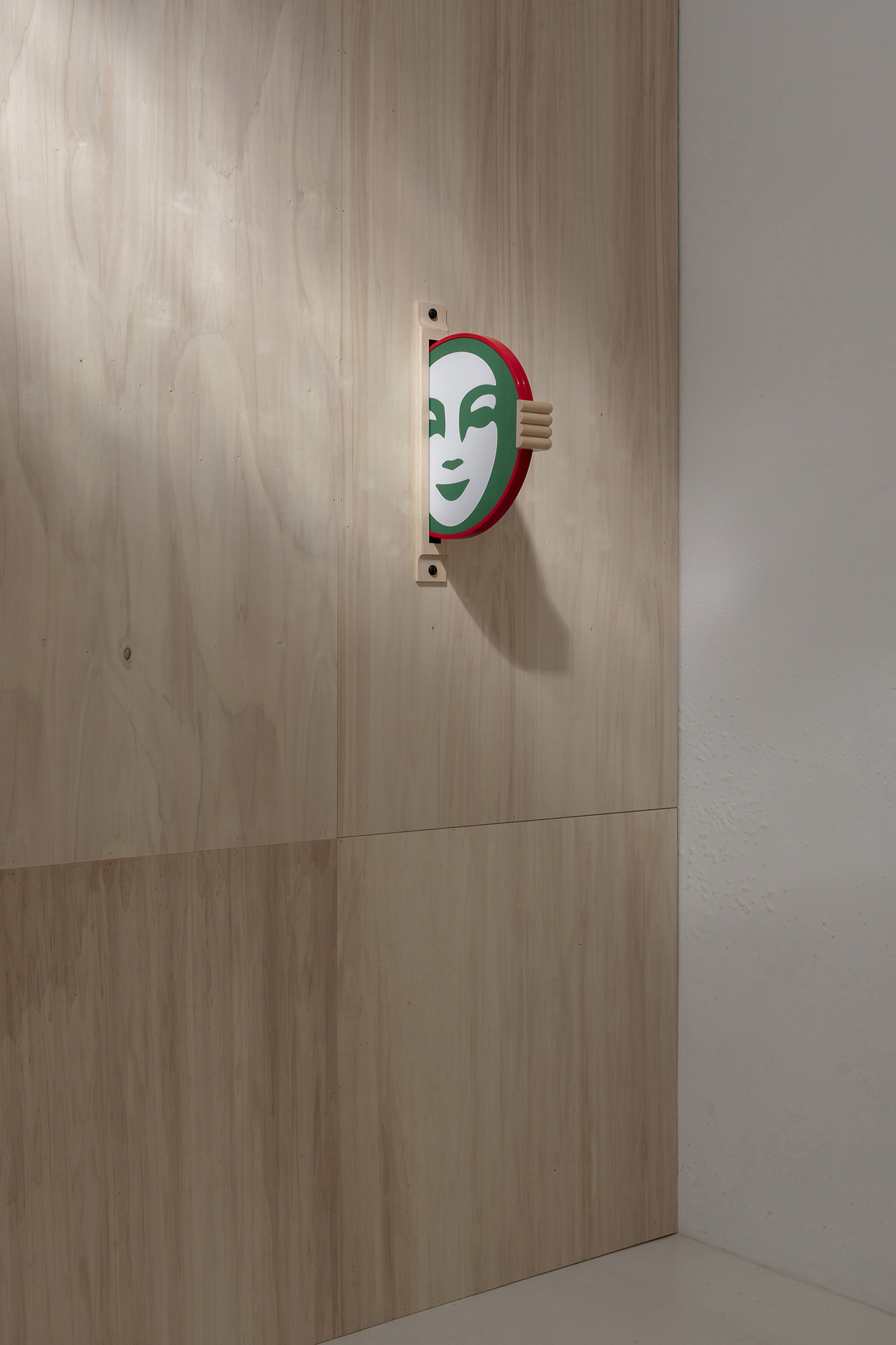 Camille Blatrix, They play We play (Javier/Sabine), 2021. Maple, resin, plexiglass, LED system, Ø 60 cm.