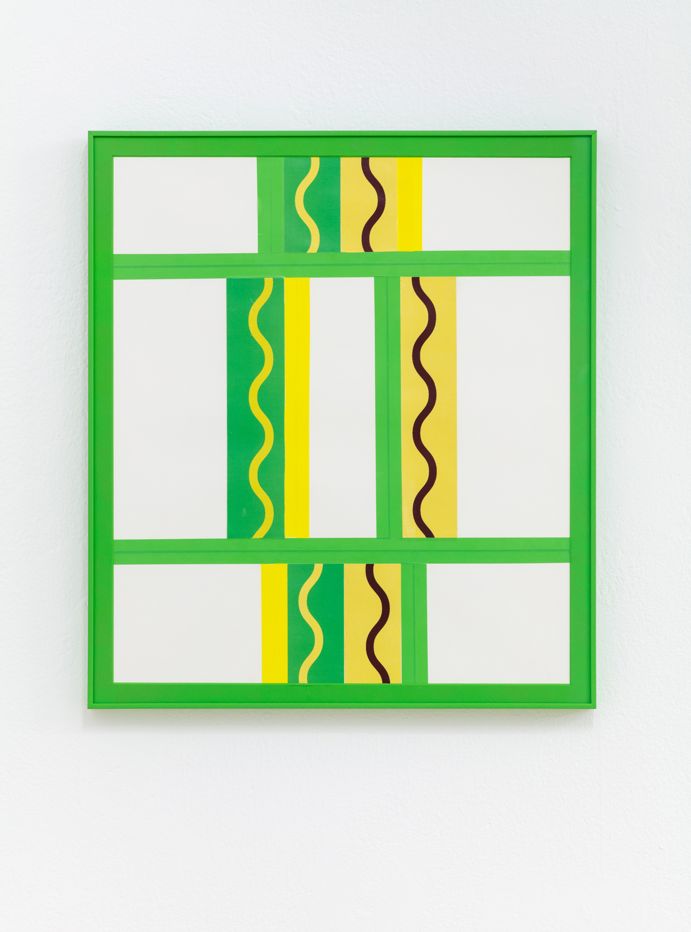 Hilla Toony Navok, Front view Collage 05, 2021, Coloured sellotape on paper, artist frame, 50 x 44 cm