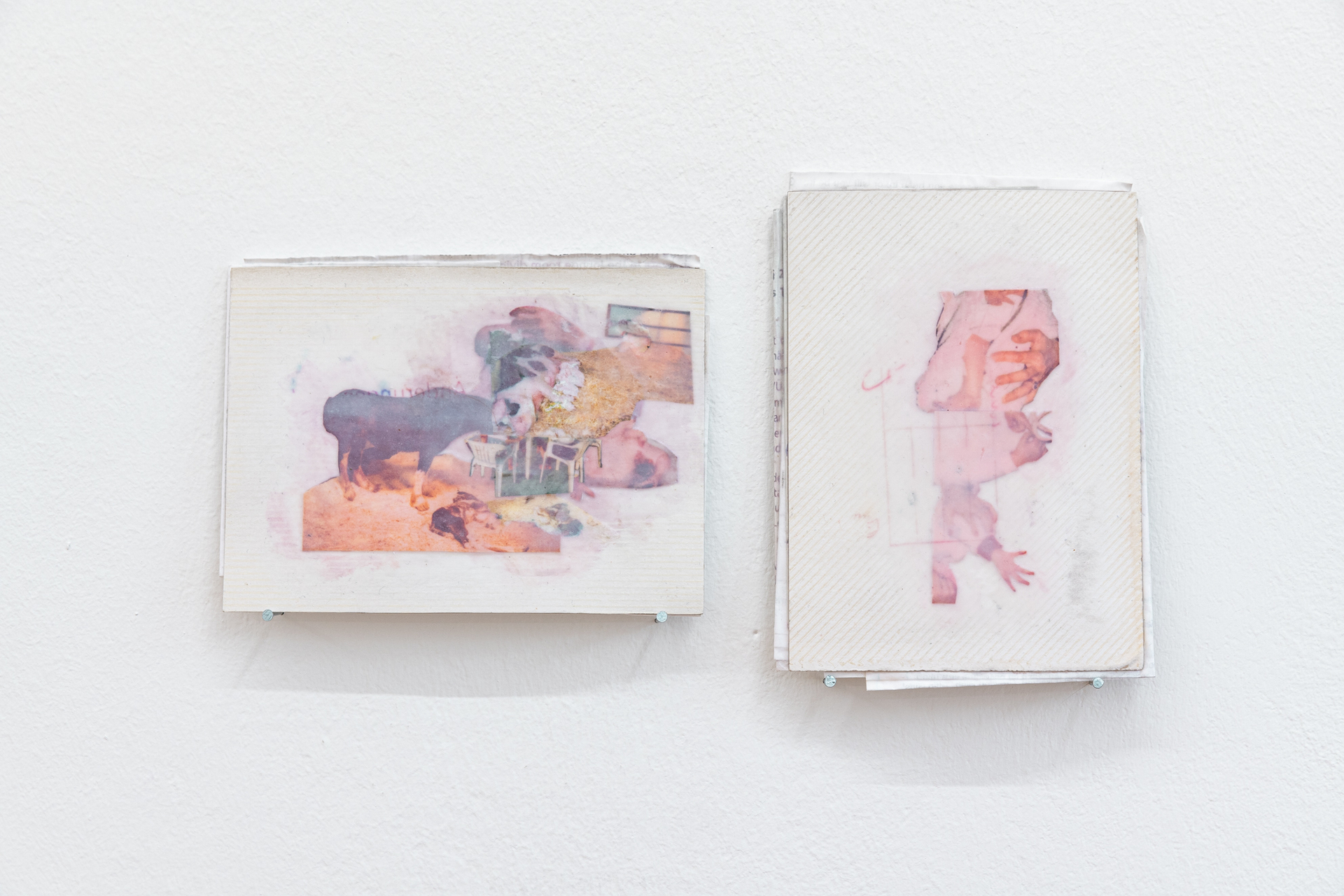 Frances Drayson, "Like the others, only more so / Amateur detective", 2021 inkjet prints, photo-album, adhesive backing board, PVA, acrylic medium, documents, 15 x 11 x 0,3 cm