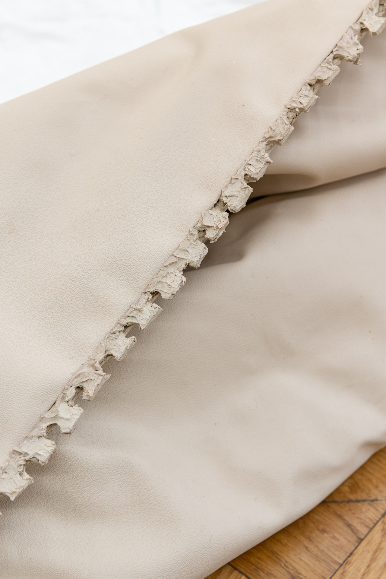 Frances Drayson, "Honey Ant" (detail), 2021, PVC, cotton, wadding, paint, silicone, cardboard, wood, rubberised grip paint, bolts, threaded rod, dimensions variable