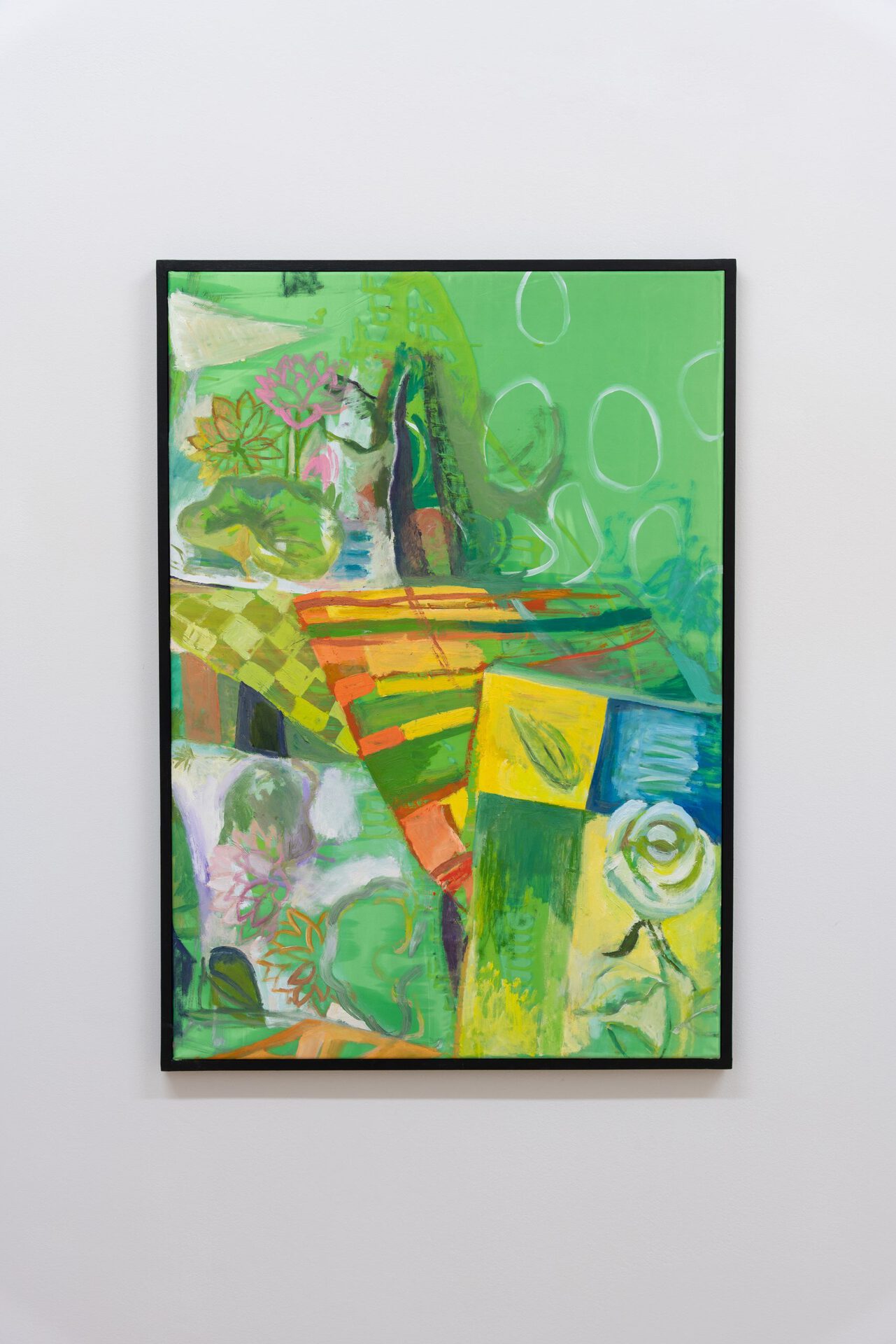 Anne Fellner, Window Studies 4, 2021, Oil and enamel on synthetic textile, 73cm x 102cm