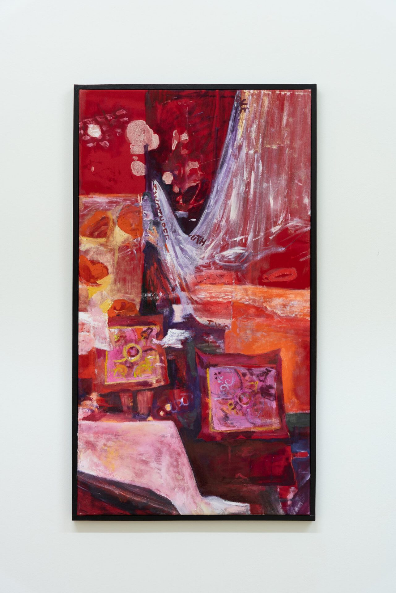Anne Fellner, Window Studies 5, 2021, Oil and enamel on synthetic textile, 63cm x 112cm