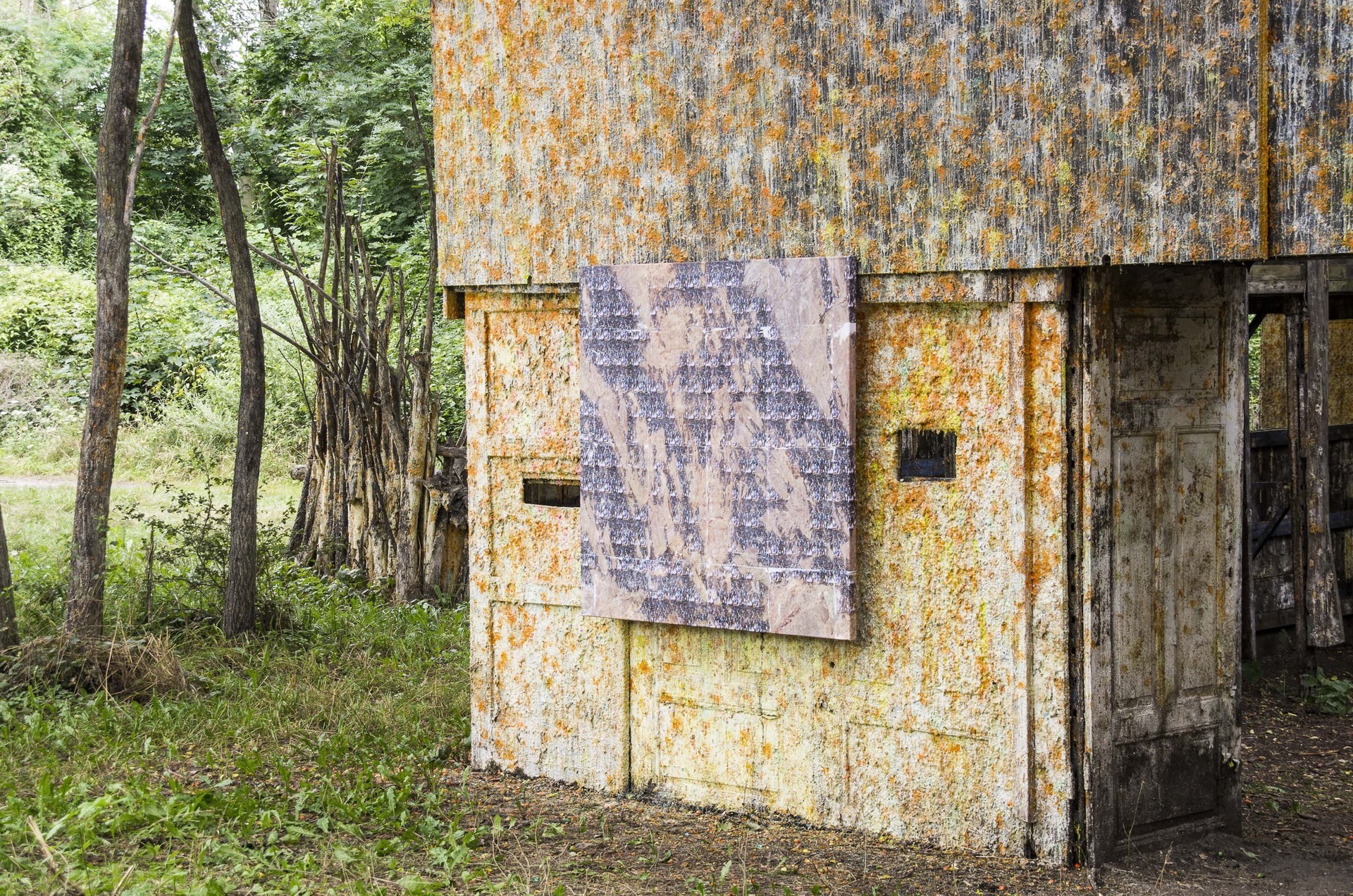 Fabian Lehmann/Andrea Garcia Vasquez, ‚Contaminated Current‘, Phototransfer on Fabric, 130 x 130cm, 2021