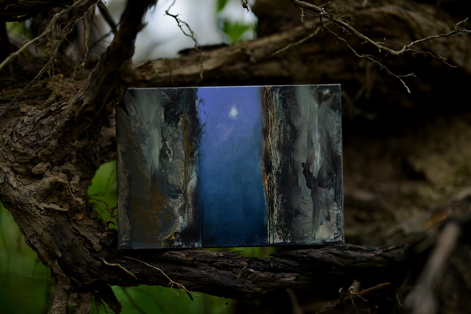 Dreamscape ii (first star I see tonight), oil on board, 12.5 x 18cm, 2021