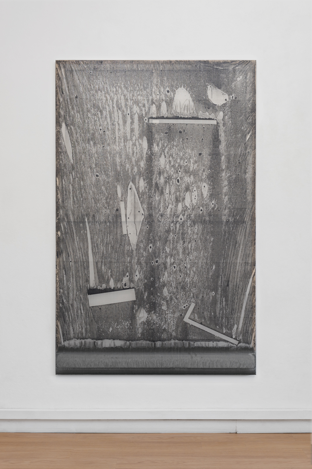 Nicola Martini, Not titled yet, 2020-21,Dyneema fabric, liquid natural latex, graphite powder,128 × 200 × 2.5 cm