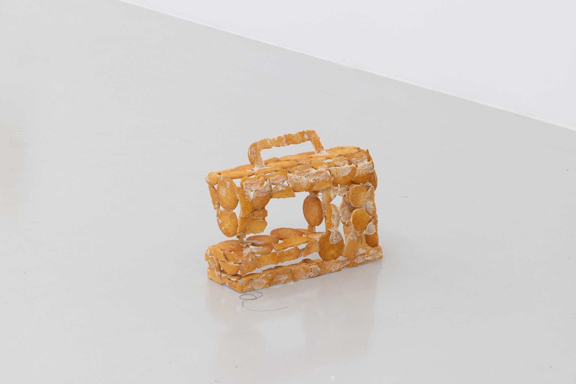 Kåre Frang, Attachments, 2021, Hand-painted Jesmonite, silicone, hot-melt glue, epoxy, varnish, ice cream sticks, 30 x 42 x 15 cm