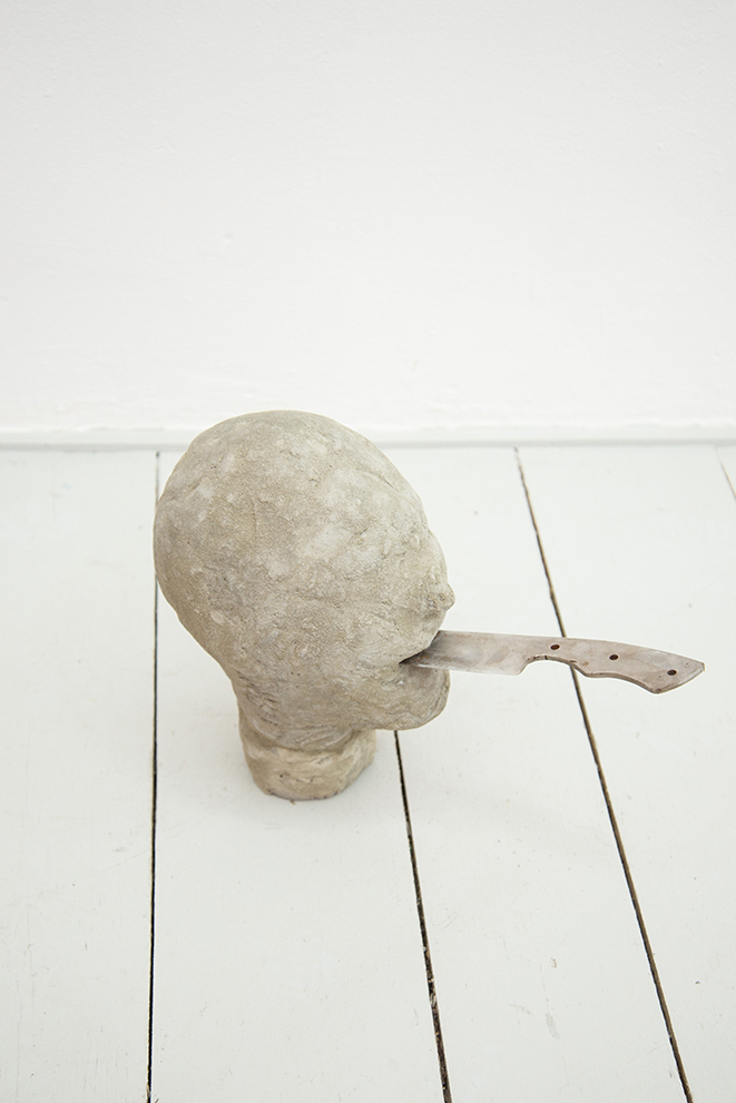 Nicolás Astorga, SHARP TONGUE (WORDS LIKE BLADES), 2021, concrete steel, 35 x 20 x 35 cm