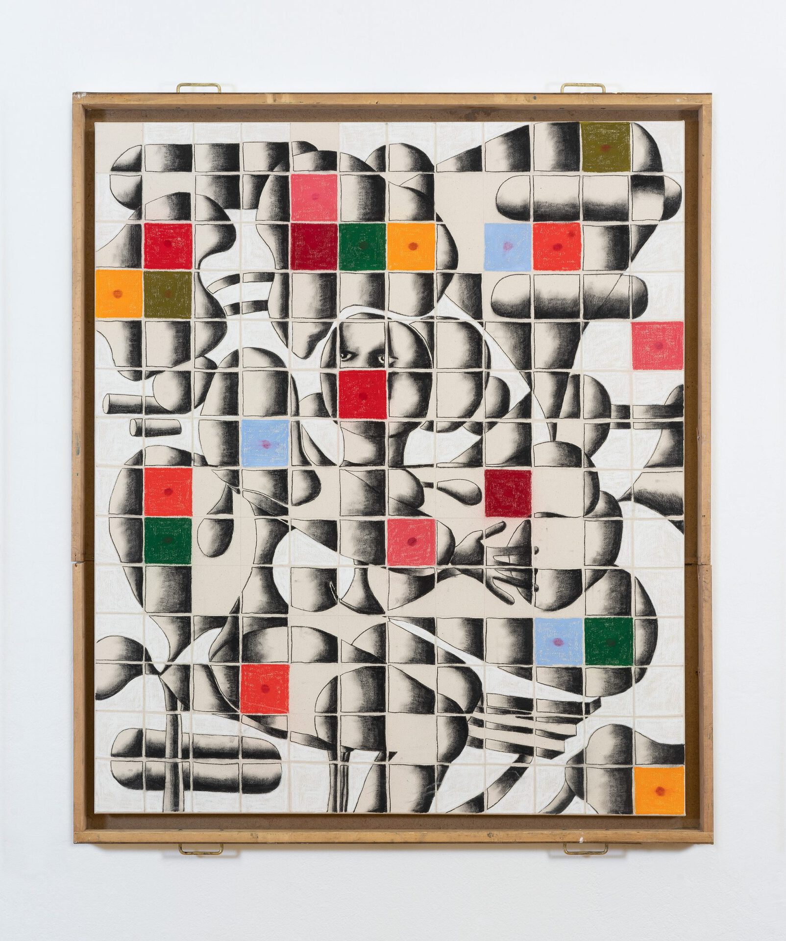 Ferdinand Dölberg, work less, 2021, coal, chalk on canvas, 140 x 120 cm