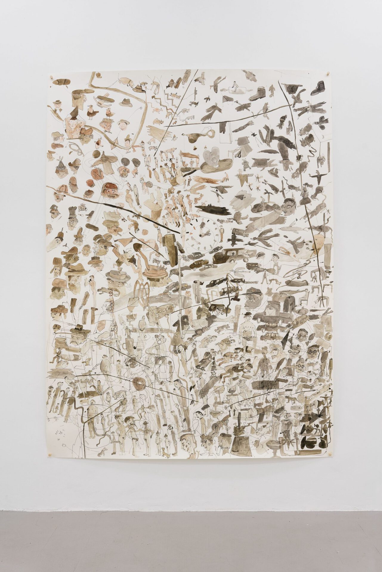 Janis Löhrer, Don't ask don't tell, 2021, ink on paper, 202 x 148 cm