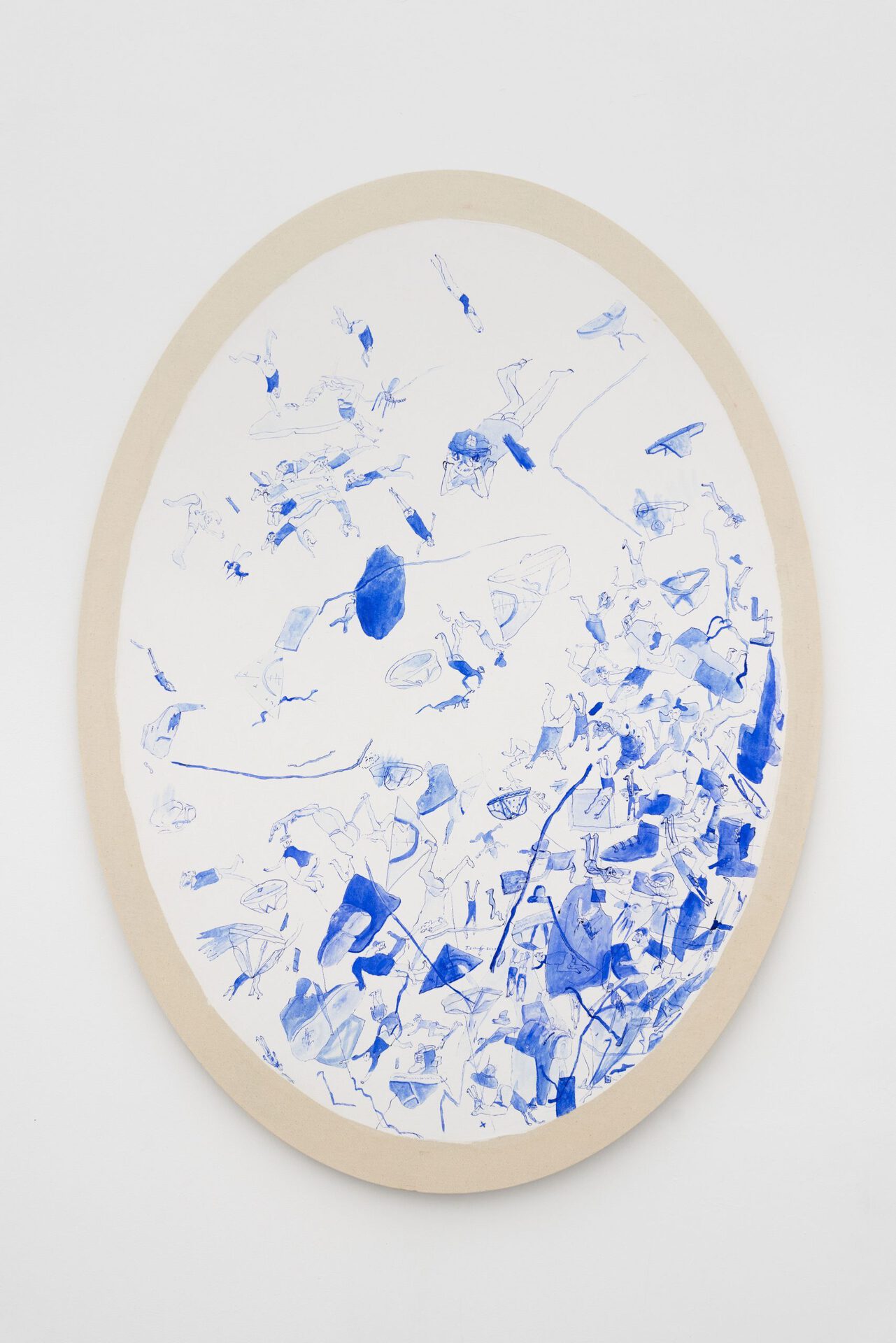 Janis Löhrer, Police men, 2021, ink on canvas, 136,5 x 100 cm