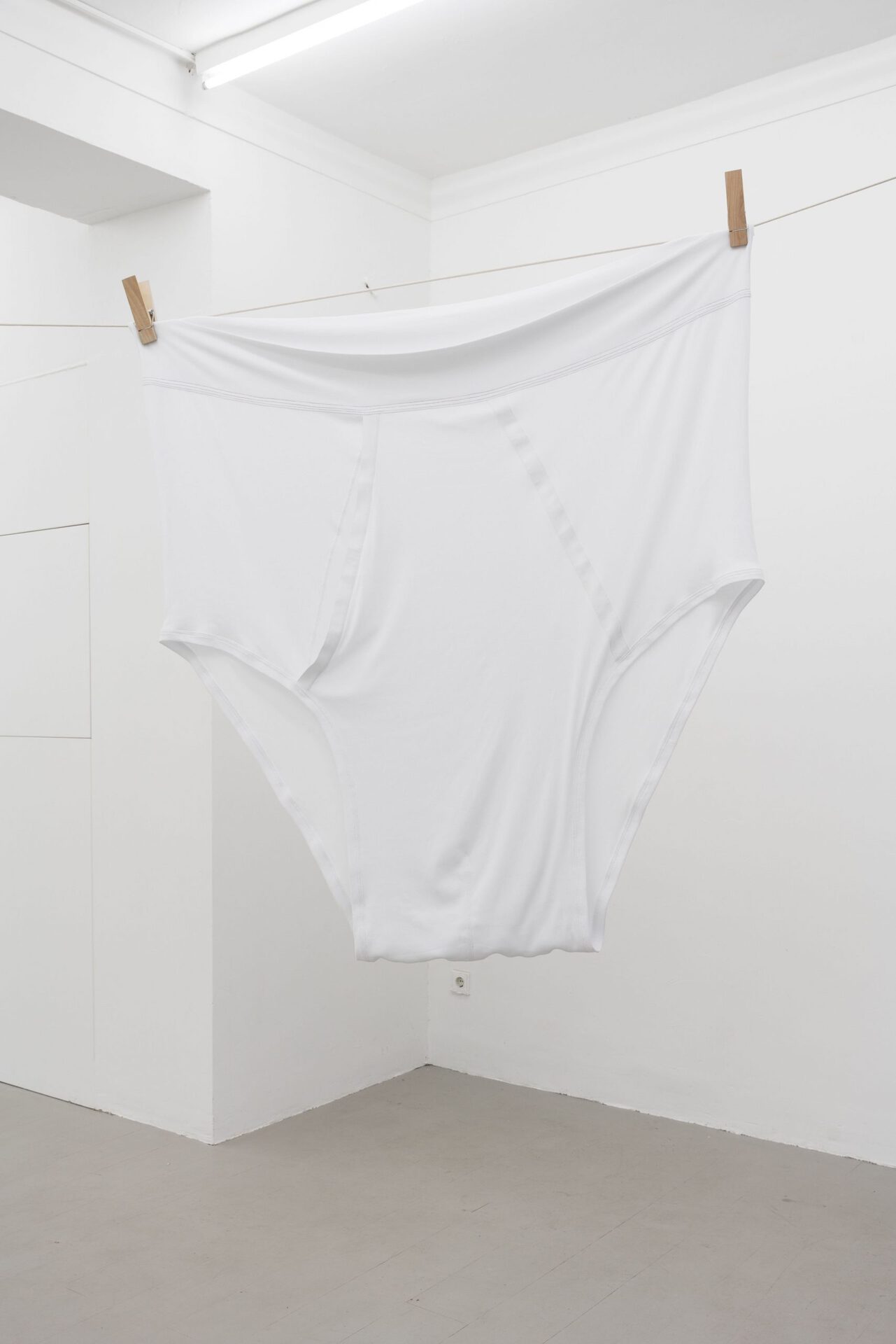 Janis Löhrer, Unterhose, 2021, ribbed cotton, 160 x 150 cm