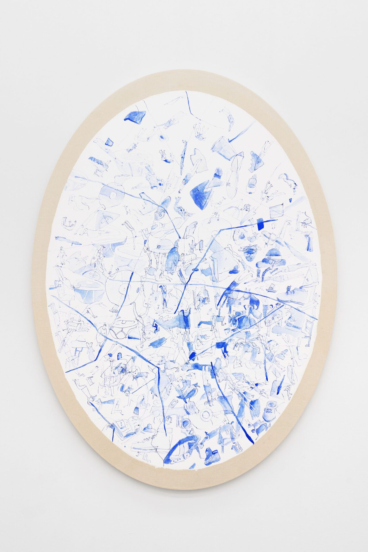 Janis Löhrer, untitled (blue), 2021, ink on canvas, 136,5 x 100 cm