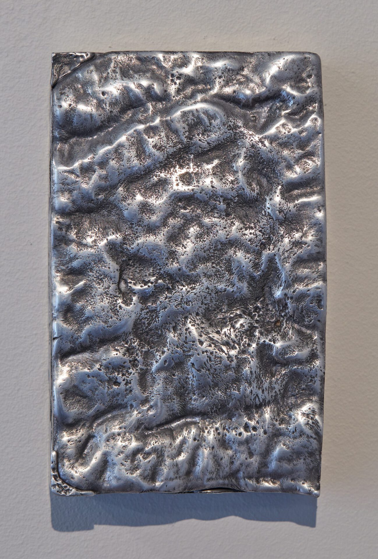 Irina Lotarevich, furs, tiny grains of rock, rough bark, 2020, cast and polished aluminium, 10 x 17 x 4,5 cm