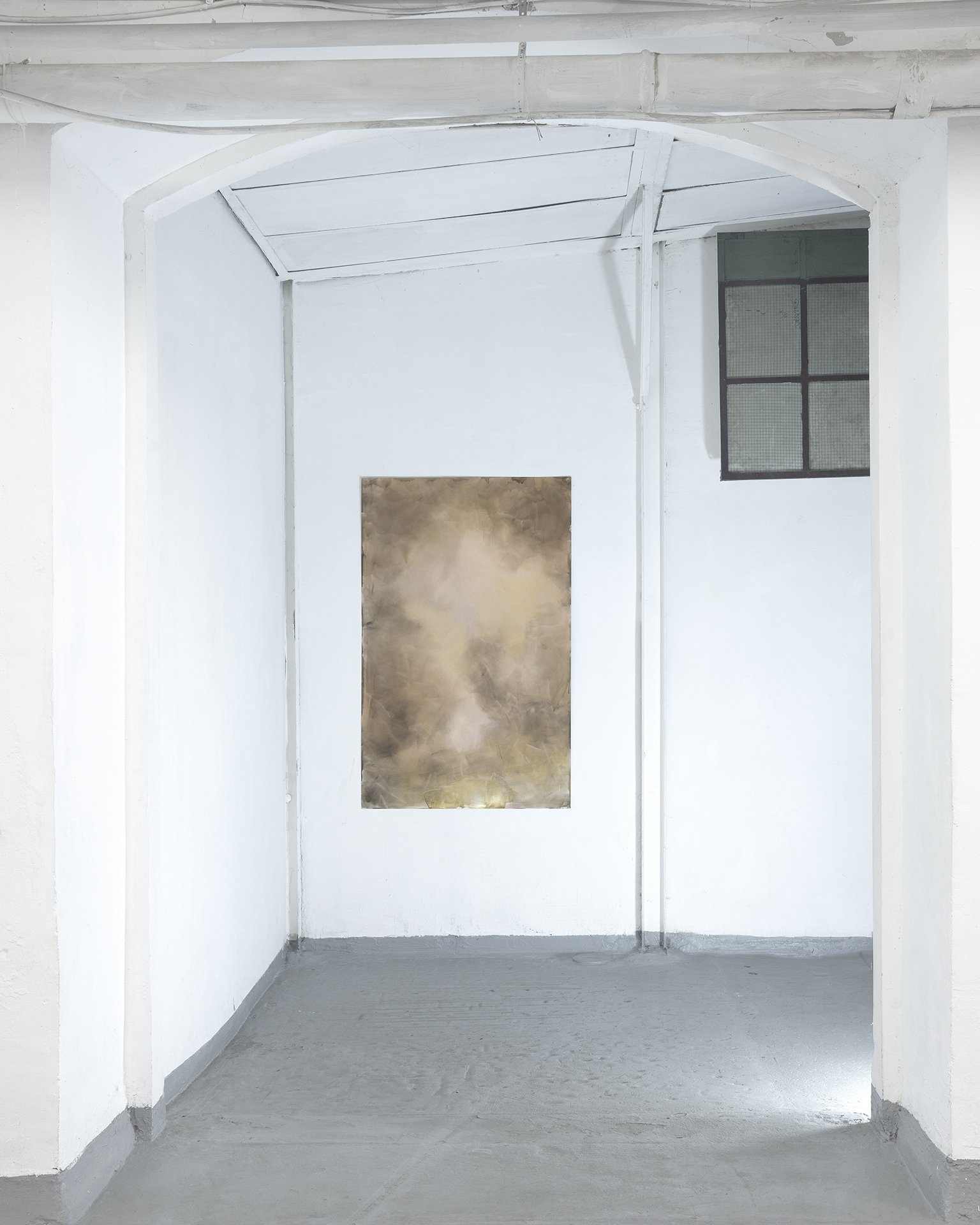 Jennifer Bannert, untitled (metallic), 2020, oil on aluminium, 150x100 cm