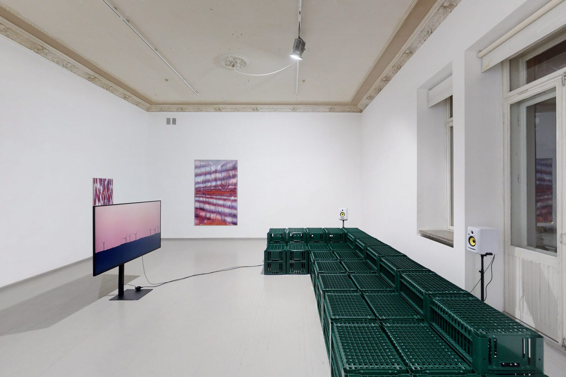 Tomas Sinkevičius and Viltė Bražiūnaitė, Vika Prokopaviciute, Odd Attractor, 2021, exhibition view, Galerija Vartai, Vilnius, Lithuania