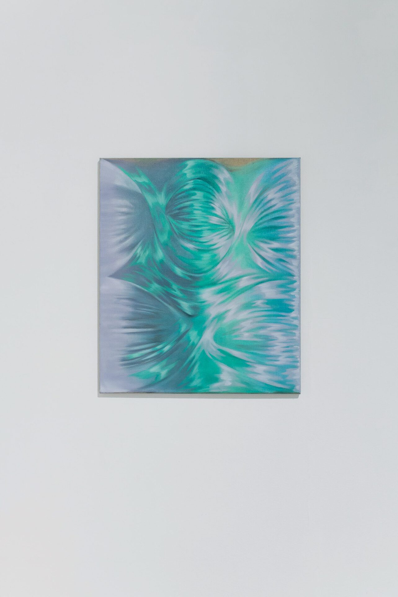 Vika Prokopaviciute, Emerald Twist Triad, 2021, oil and acrylics on linen