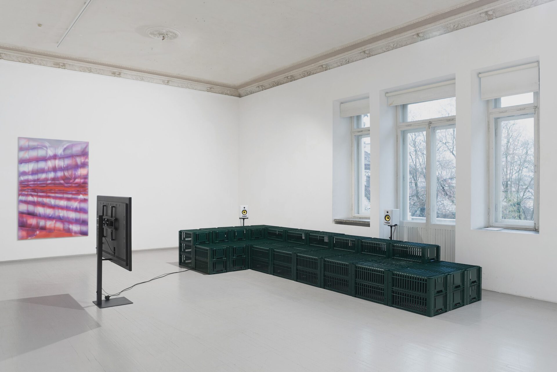 Vika Prokopaviciute, Tomas Sinkevičius and Viltė Bražiūnaitė, Odd Attractor, 2021, exhibition view, Galerija Vartai, Vilnius, Lithuania