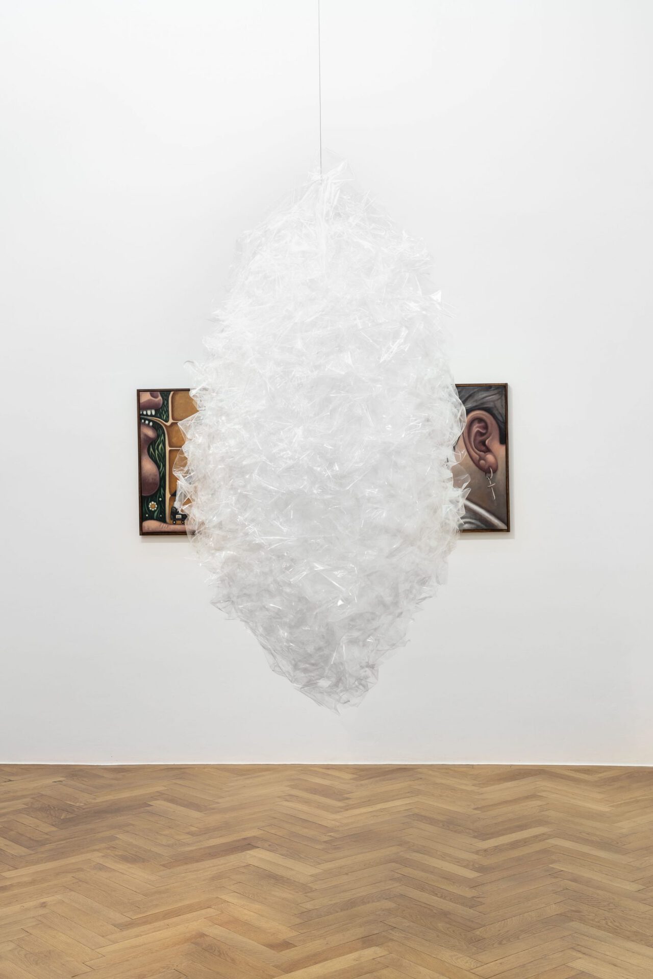 Sveta Mordovskaya, Cocoon, 2021, gift foils, dimensions variable, Courtesy the artist and Weiss Falk, Basel.