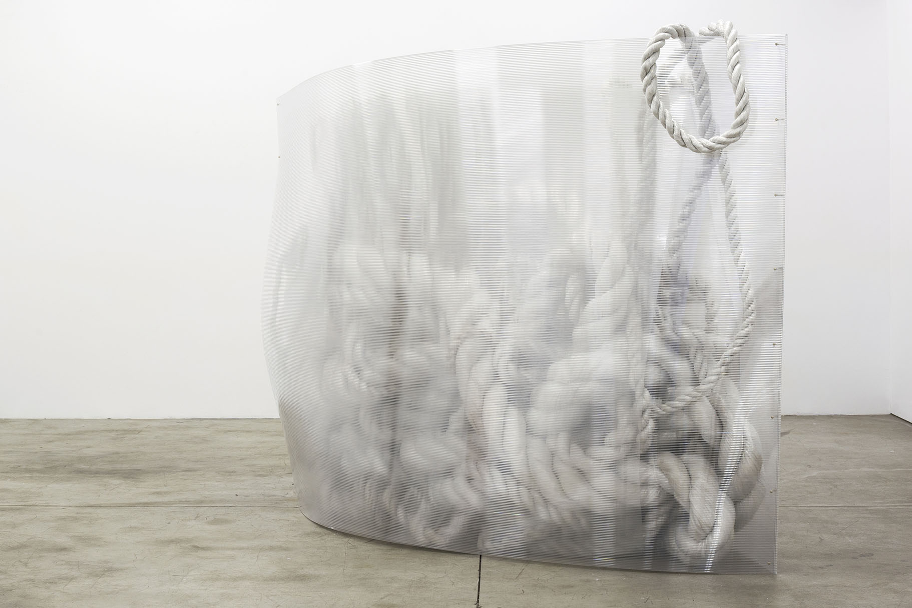Sophie Hirsch, Untitled, XXL, 2021. View A. Used packaging material, webplate, metal, 205 x 330 x 115 cm. Ph. Sophie Hirsch