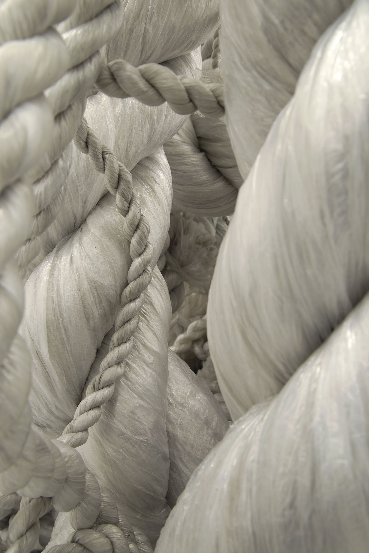 Sophie Hirsch, Untitled, XXL, 2021. Detail 4. Used packaging material, webplate, metal, 205 x 330 x 115 cm. Ph. Sophie Hirsch